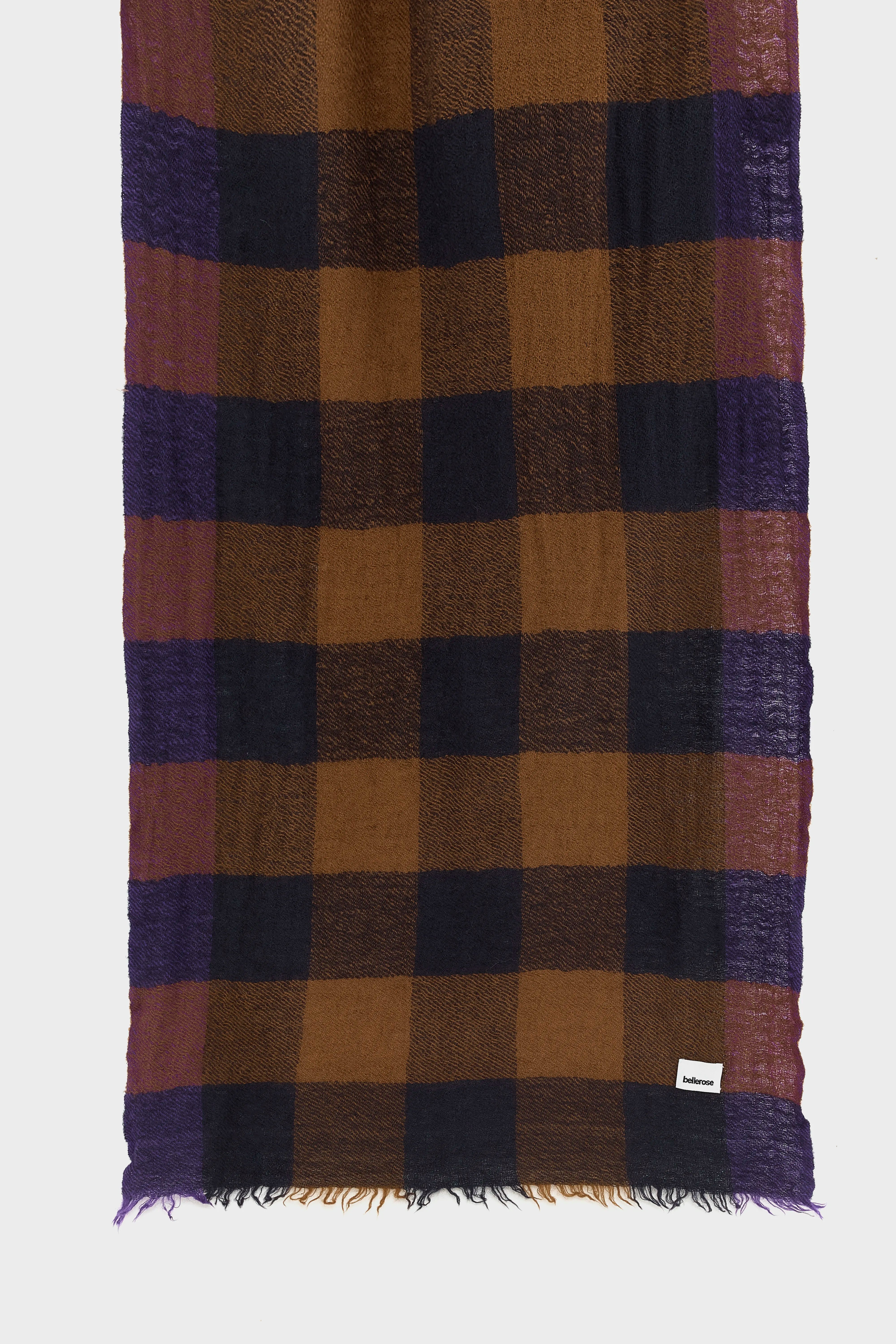 Écharpe À Carreaux Sidor - Delphinium / Parker / Suede Pour Femme | Bellerose