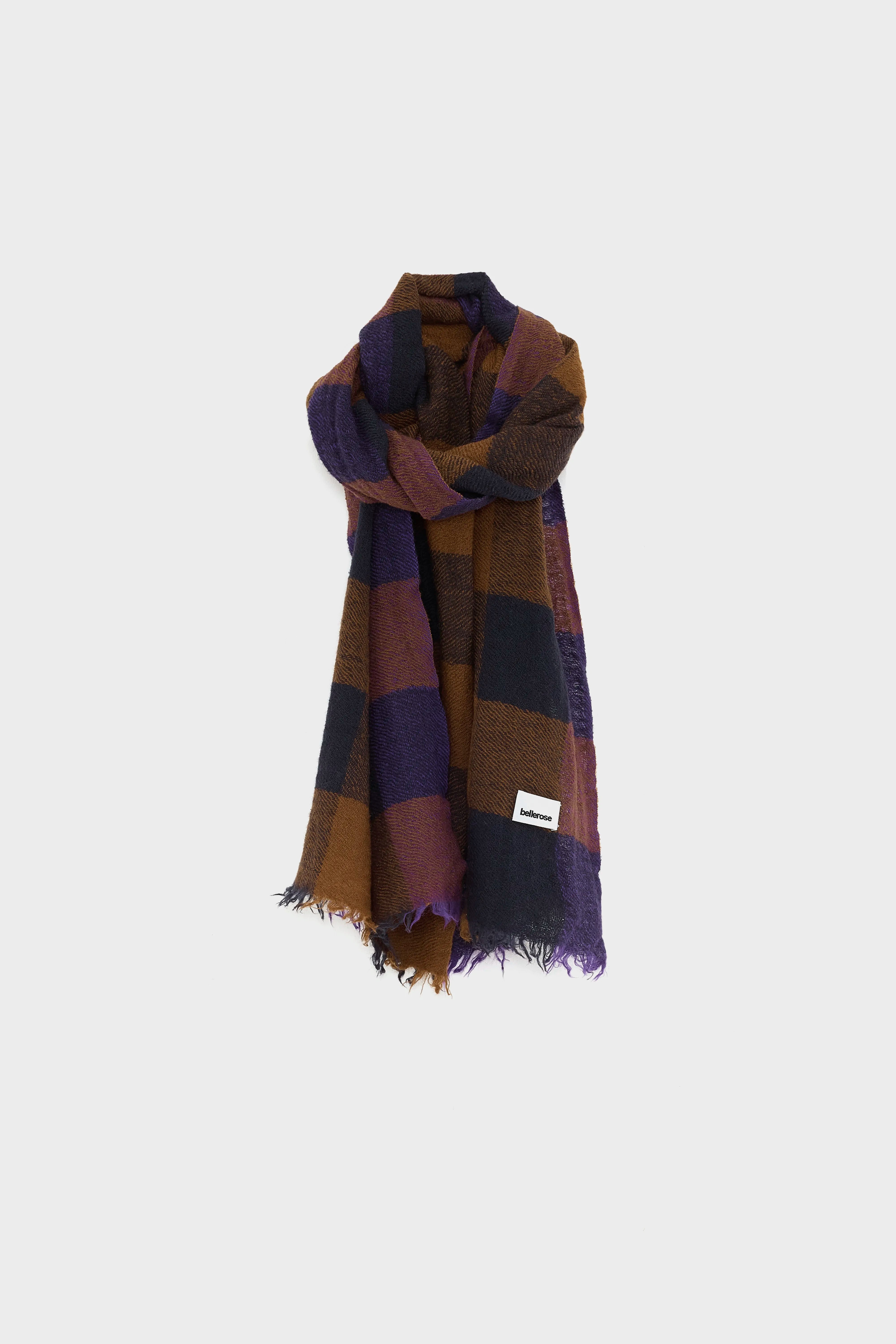 Écharpe À Carreaux Sidor - Delphinium / Parker / Suede Pour Femme | Bellerose
