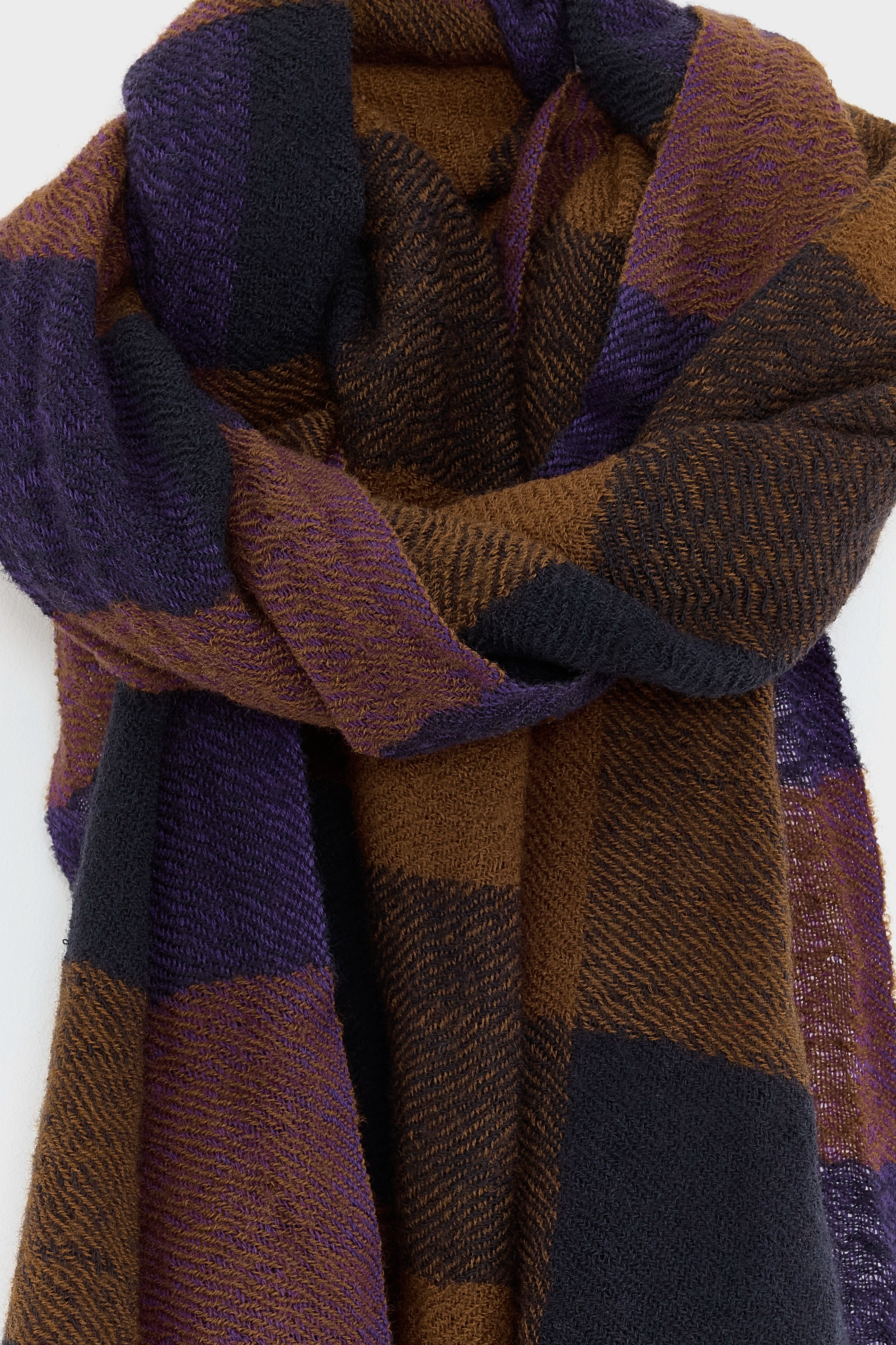 Écharpe À Carreaux Sidor - Delphinium / Parker / Suede Pour Femme | Bellerose