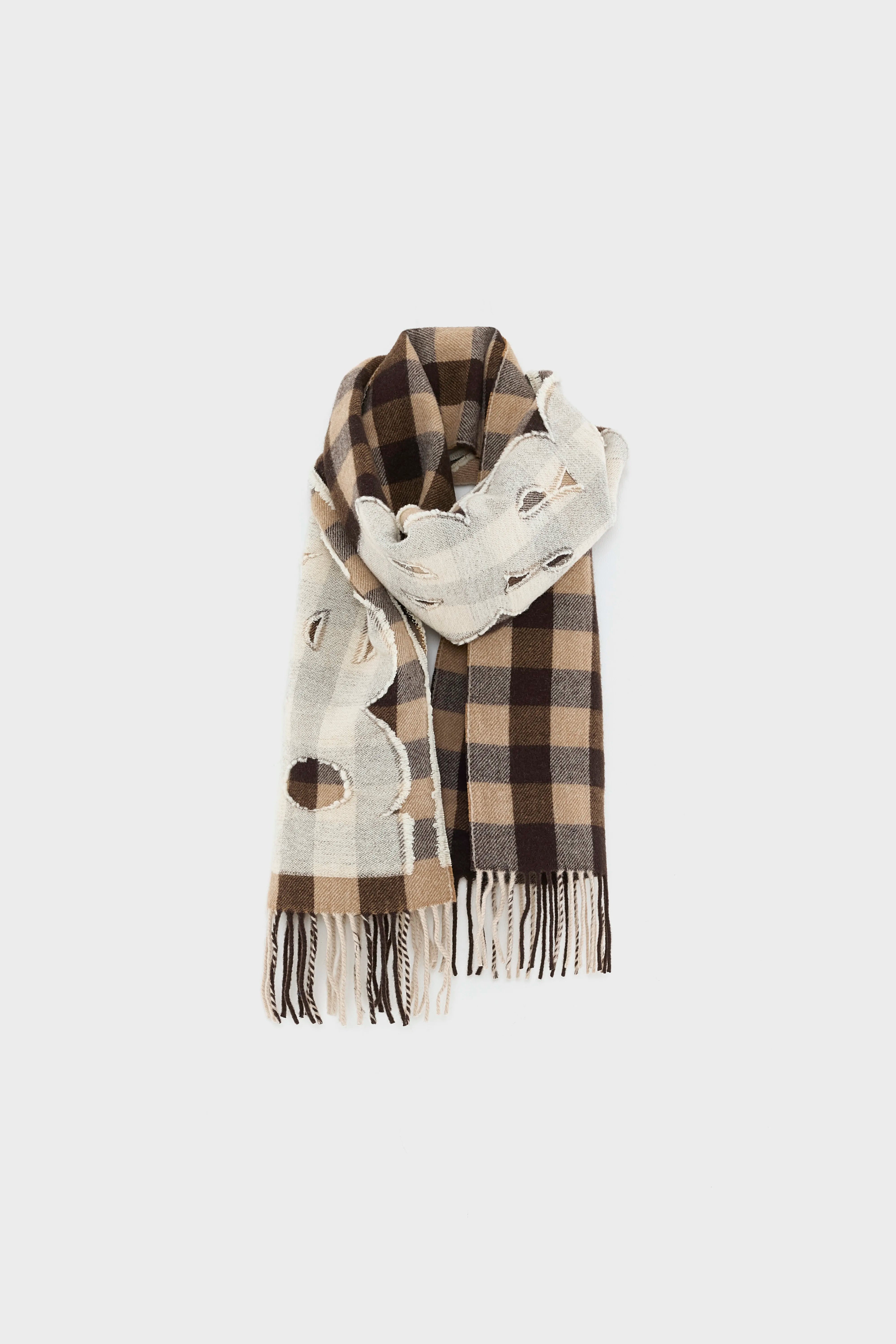 Écharpe En Tartan Mut - Butter / Dark roast / Stone Pour Femme | Bellerose