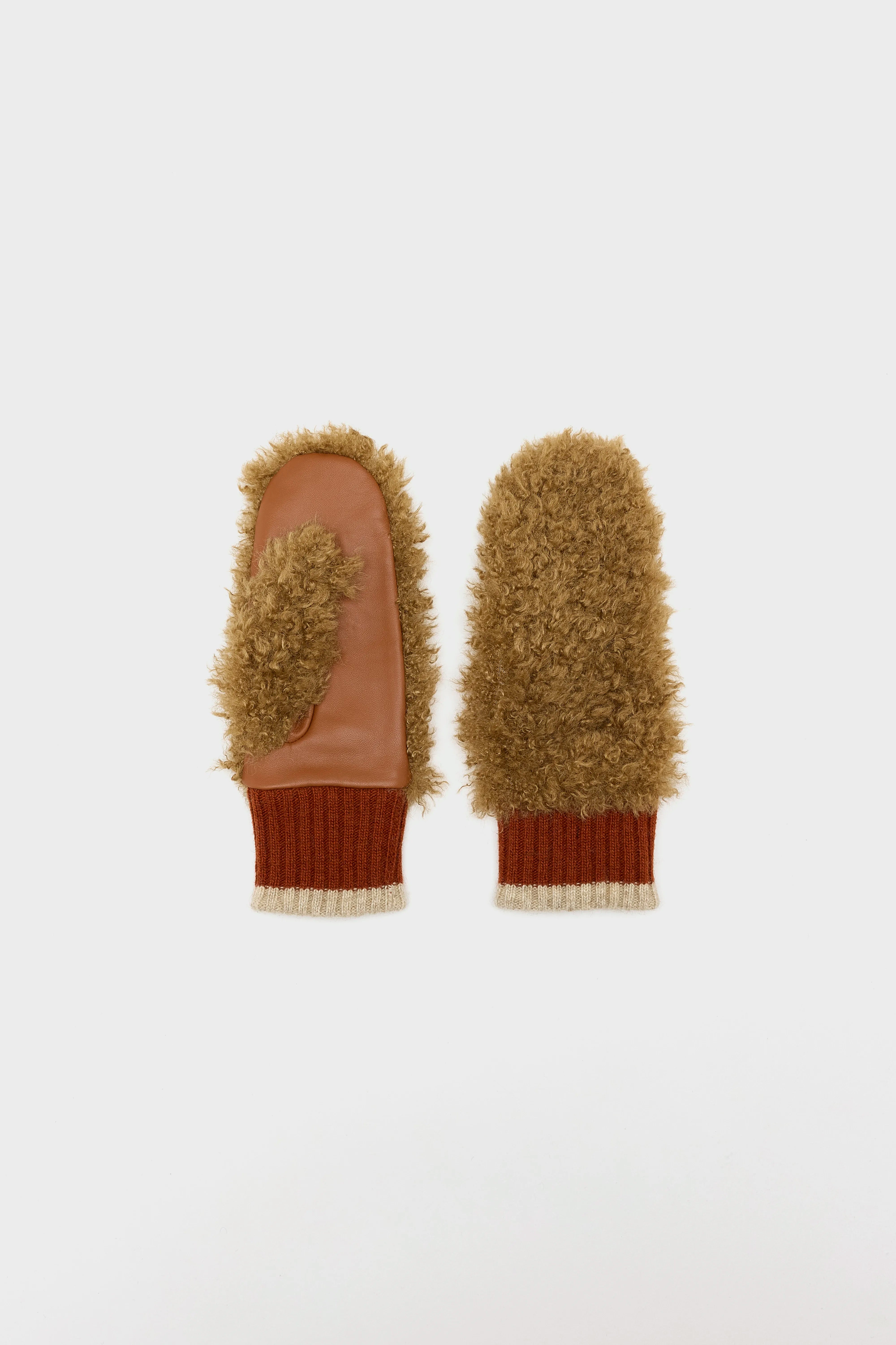 Madina Wanten Van Imitatie Shearling - Beige / Cognac / Toffee Voor Dames | Bellerose