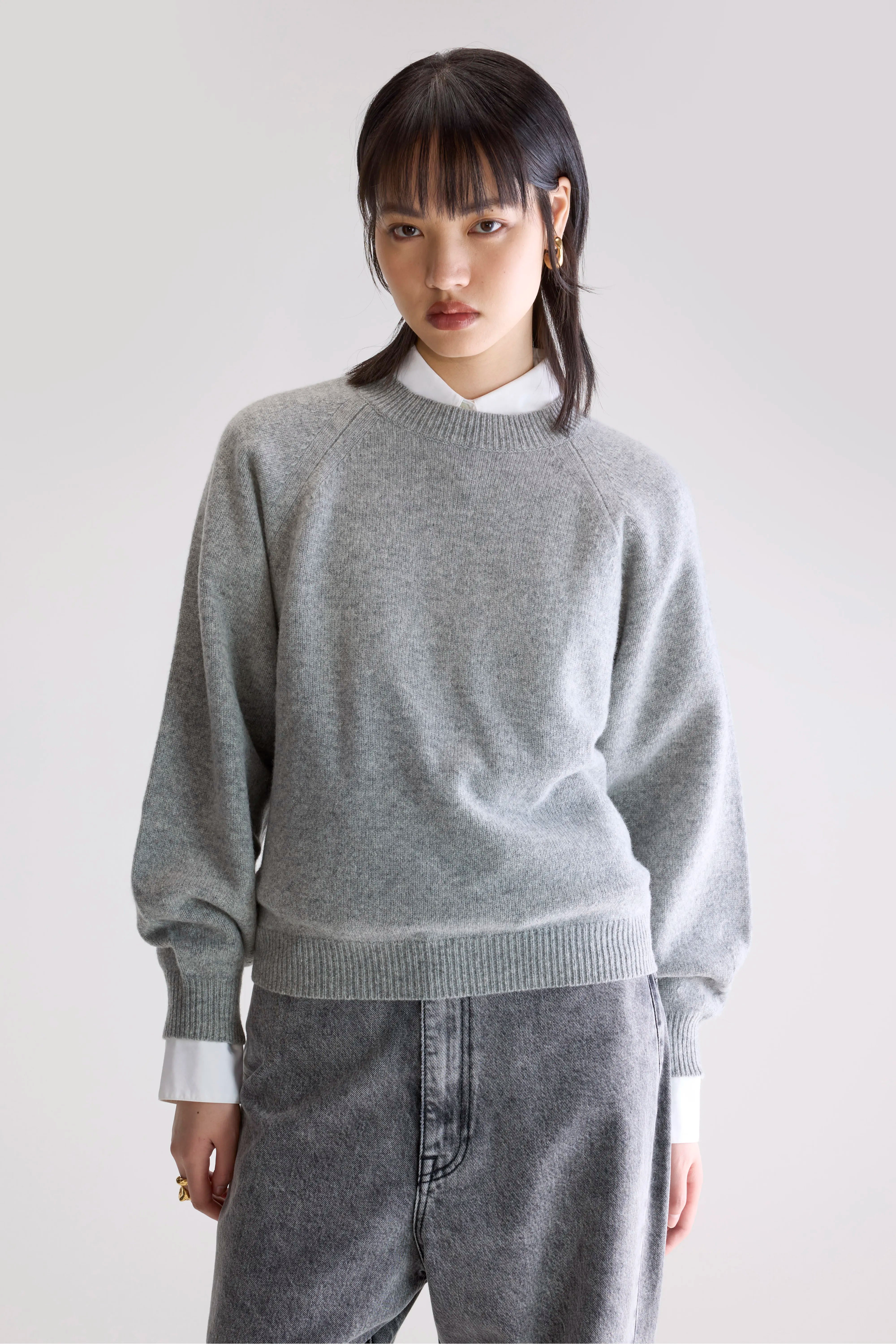 Pull Col Rond Ameka - H. grey Pour Femme | Bellerose