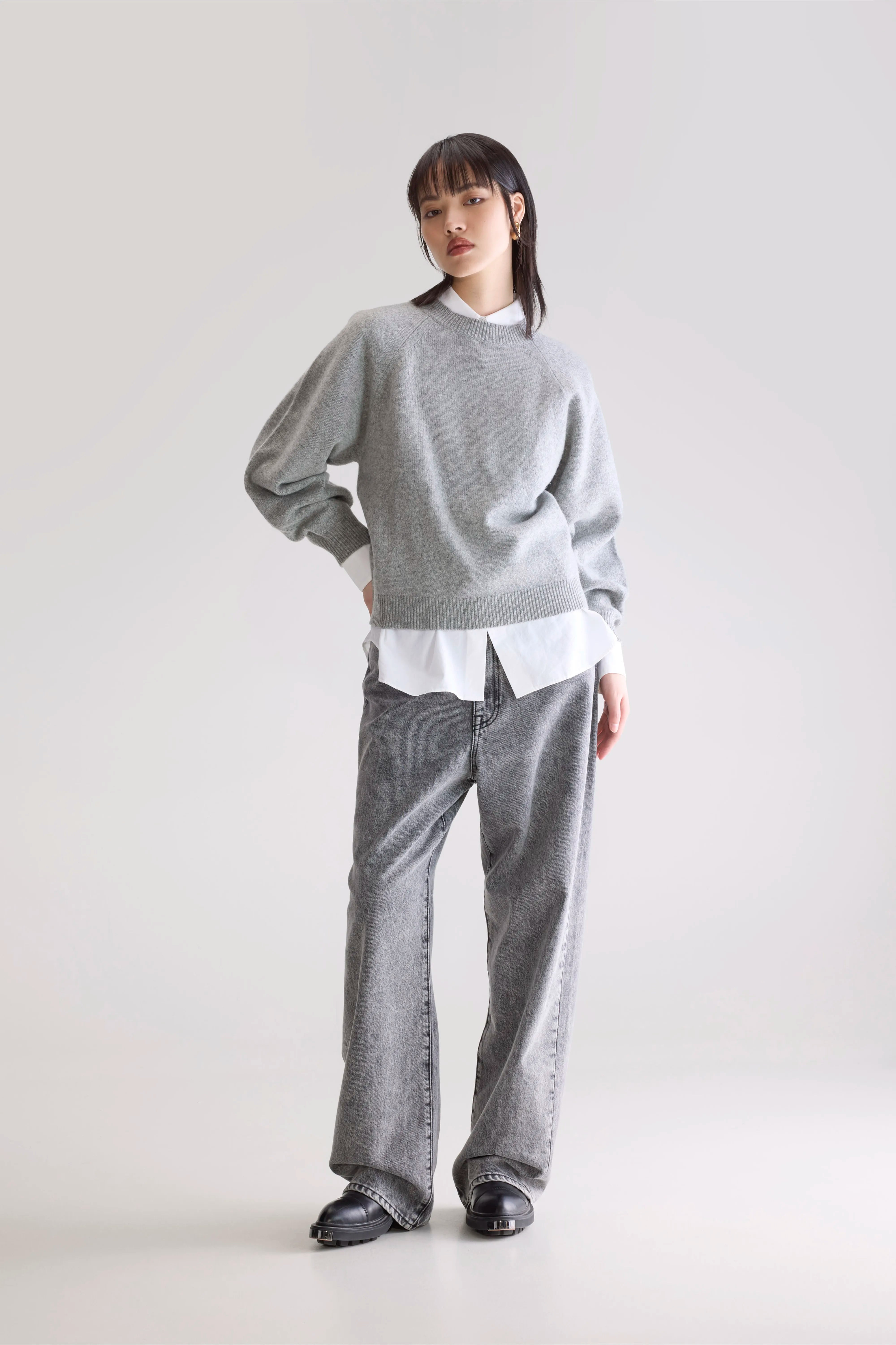 Pull Col Rond Ameka - H. grey Pour Femme | Bellerose