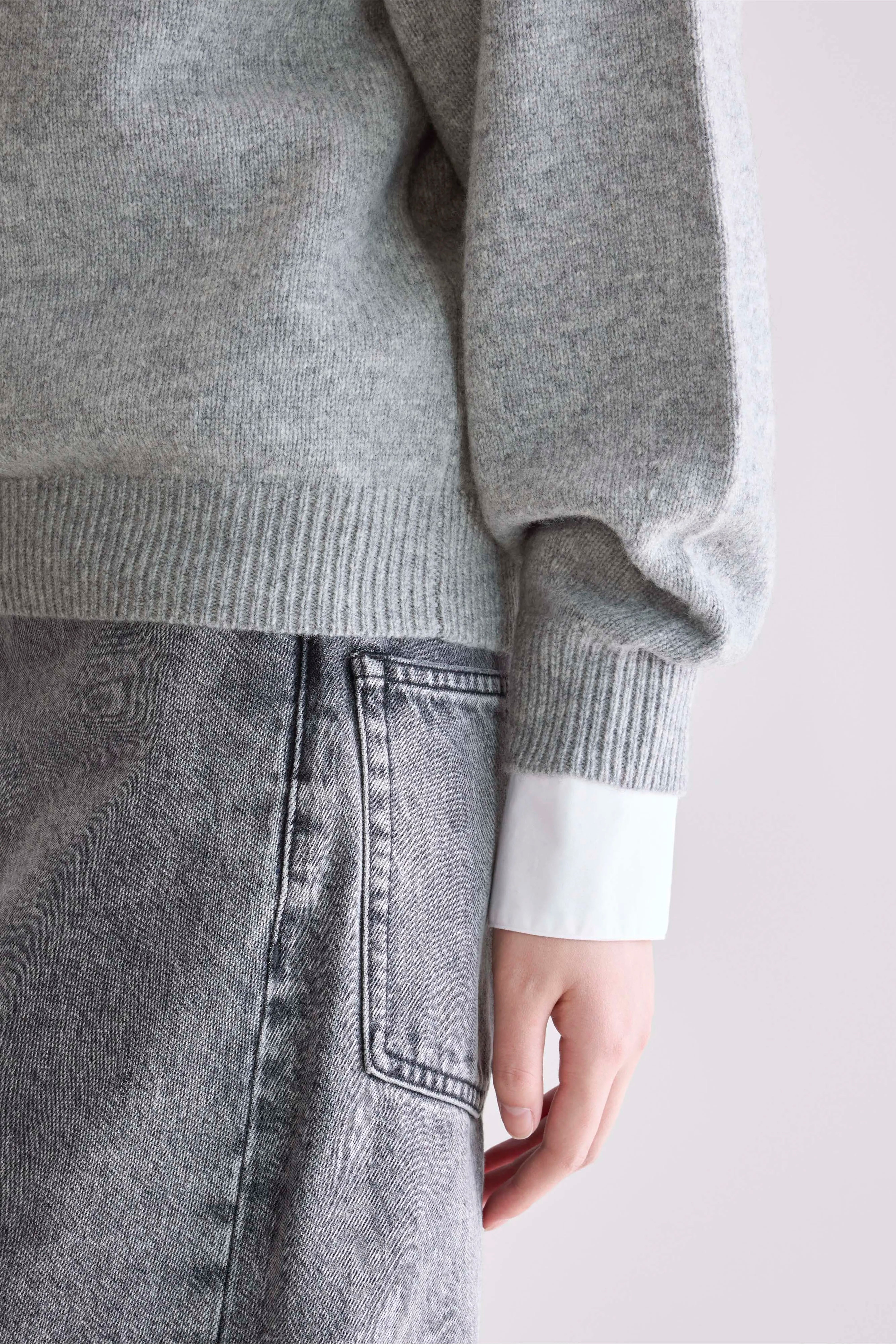 Pull col rond Ameka (252 / W / H. GREY)