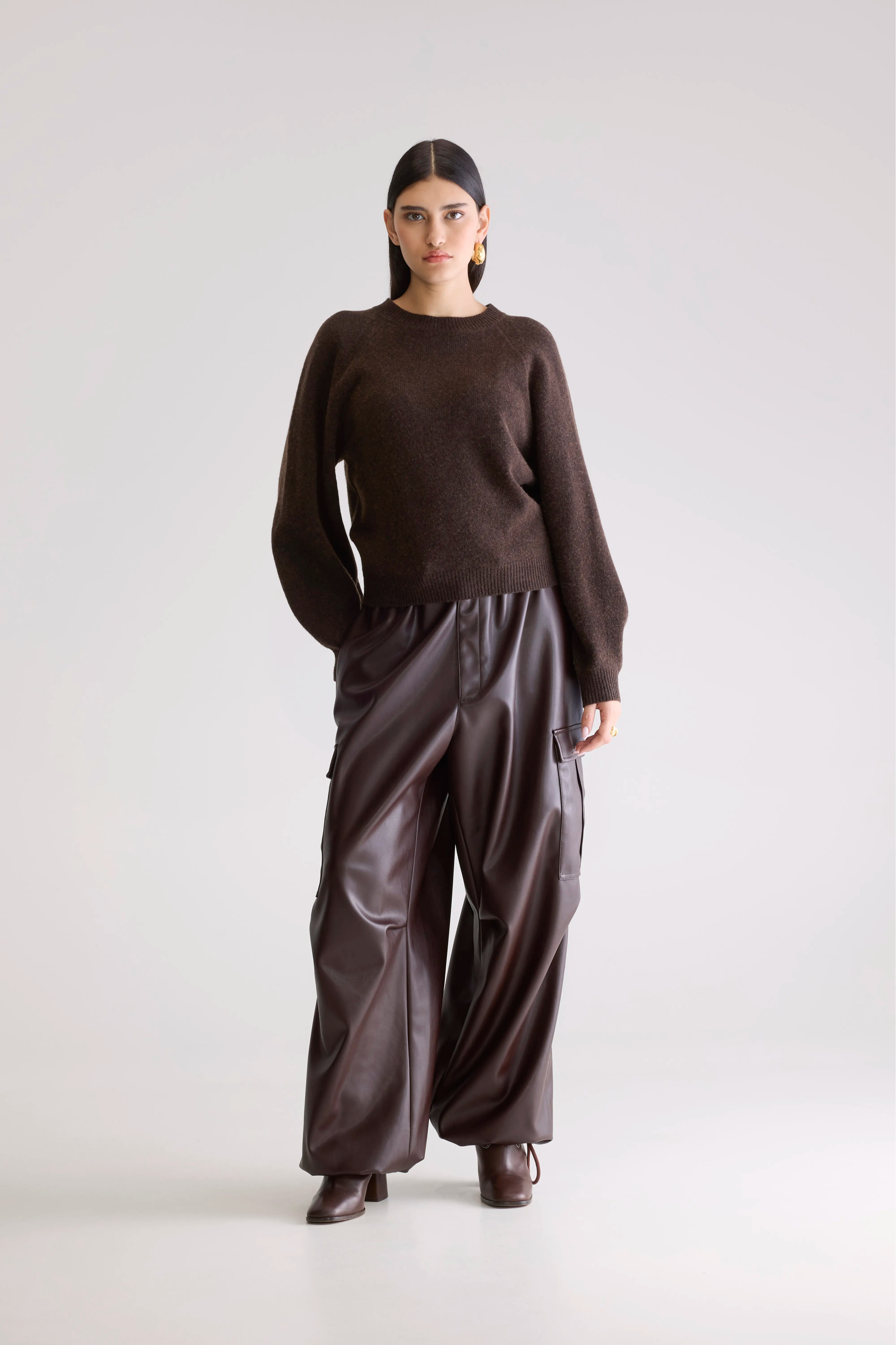 Pull col rond Ameka (252 / W / DARK ROAST)