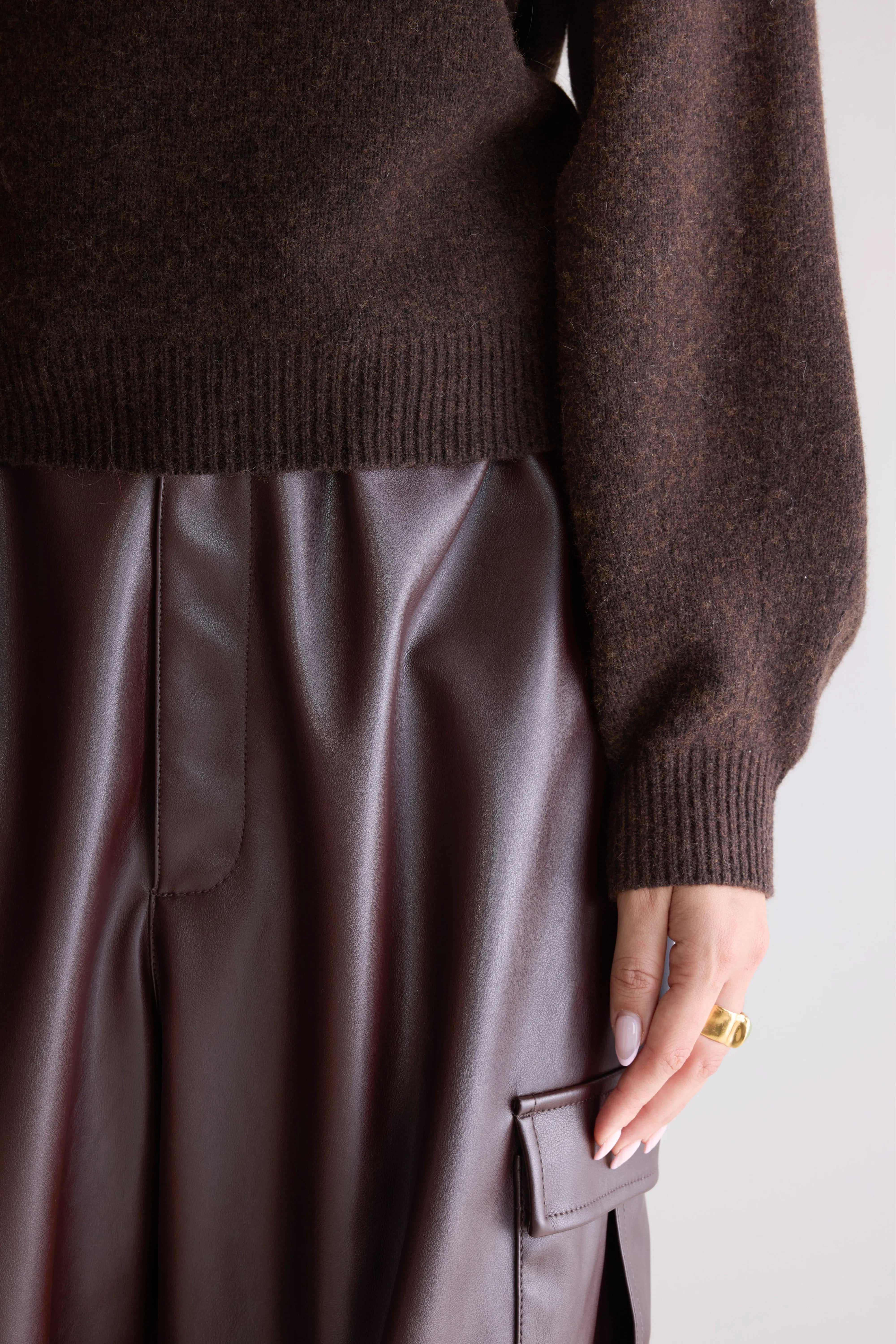 Pull col rond Ameka (252 / W / DARK ROAST)