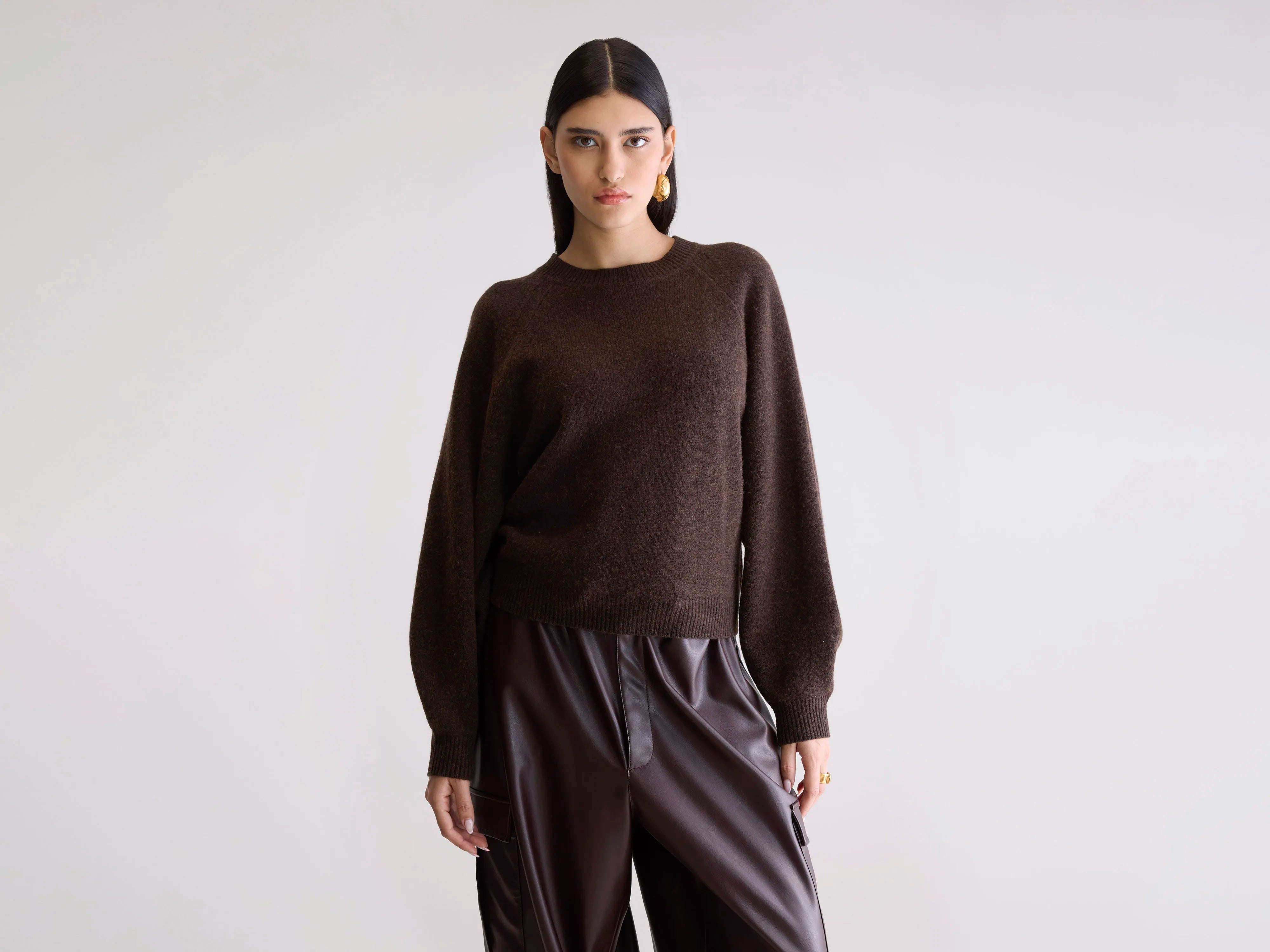 Pull col rond Ameka (252 / W / DARK ROAST)