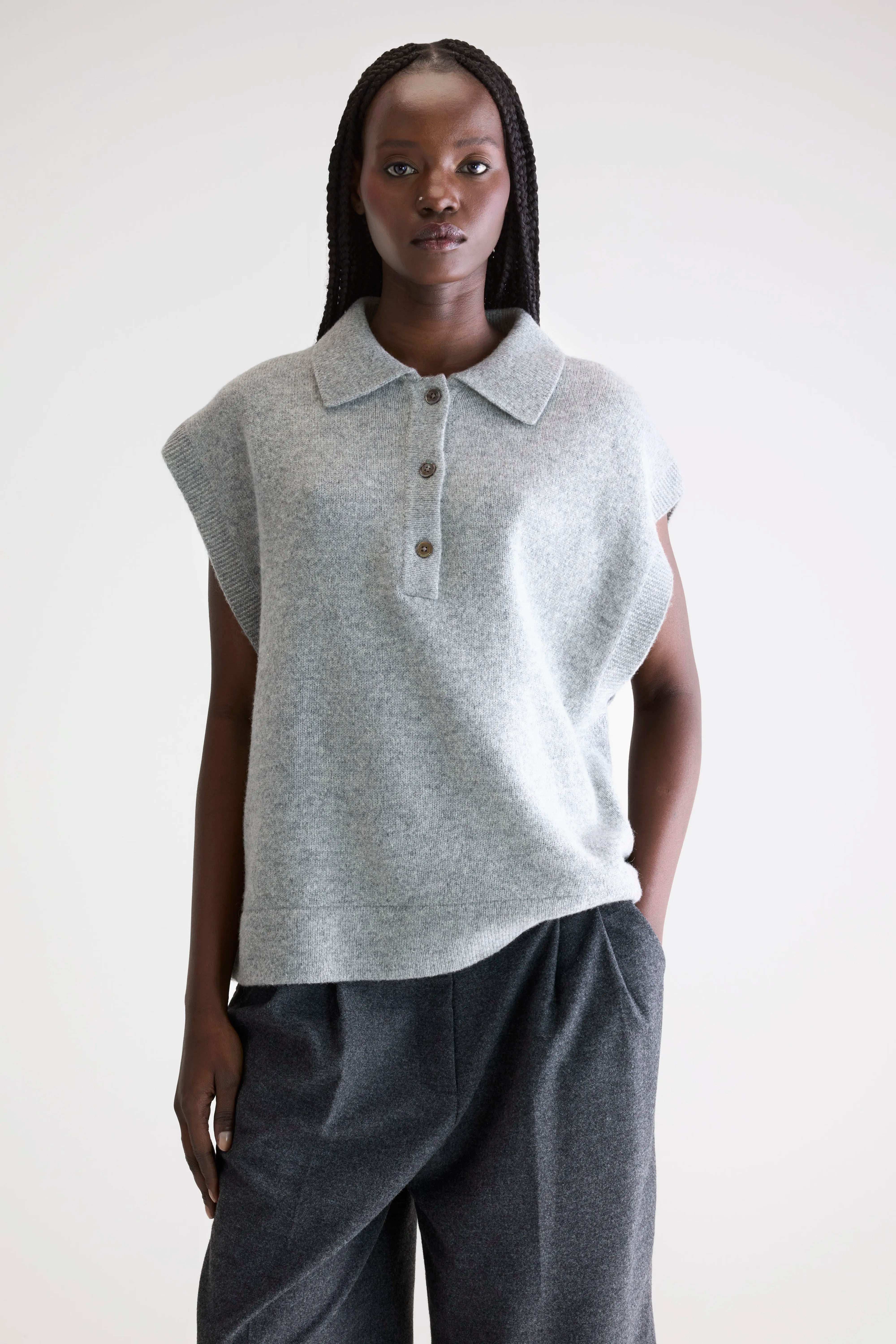 Ameson Mouwloze Trui - H. grey Voor Dames | Bellerose
