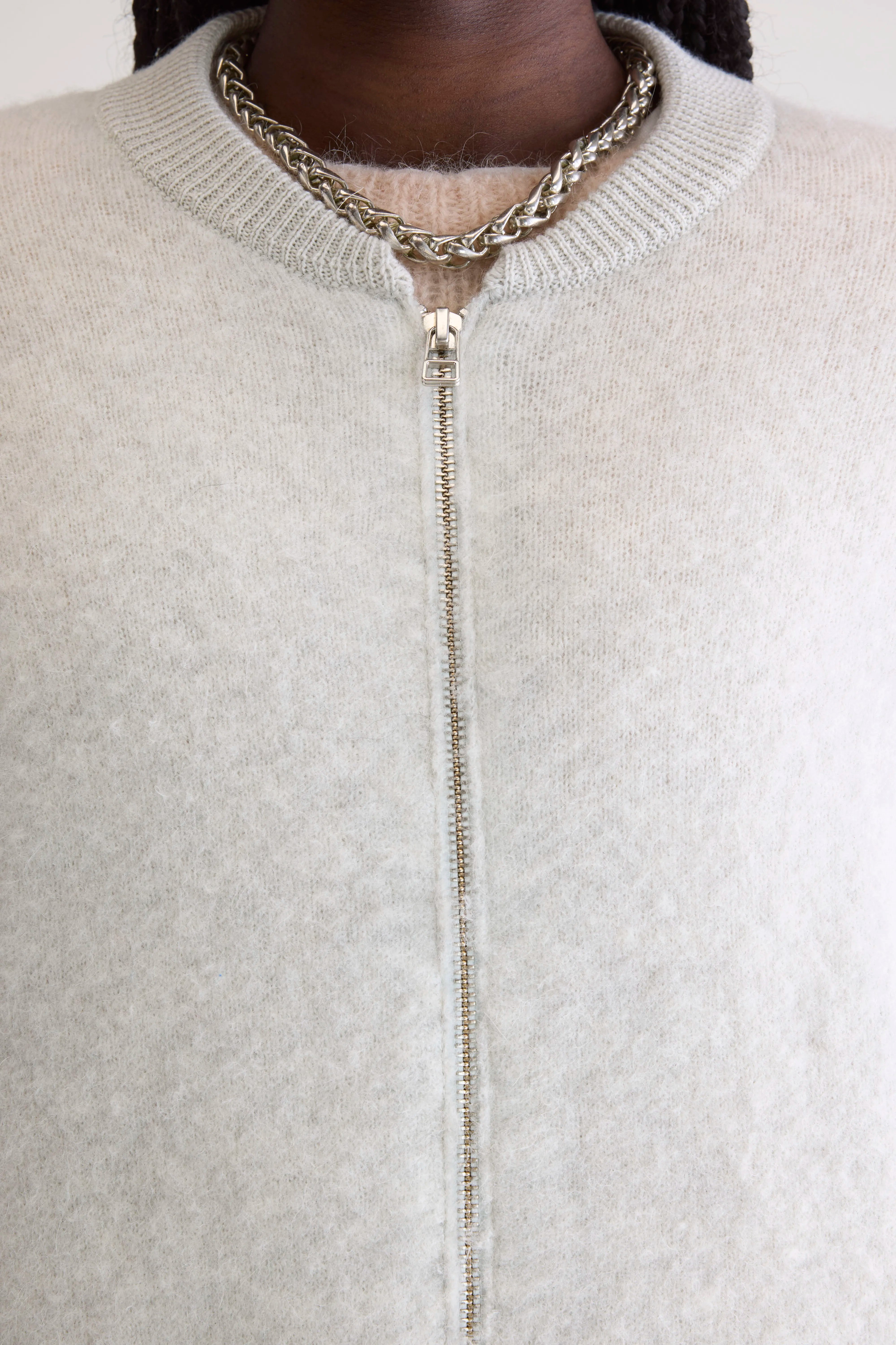 Asedi zip-up cardigan (252 / W / OYSTER)