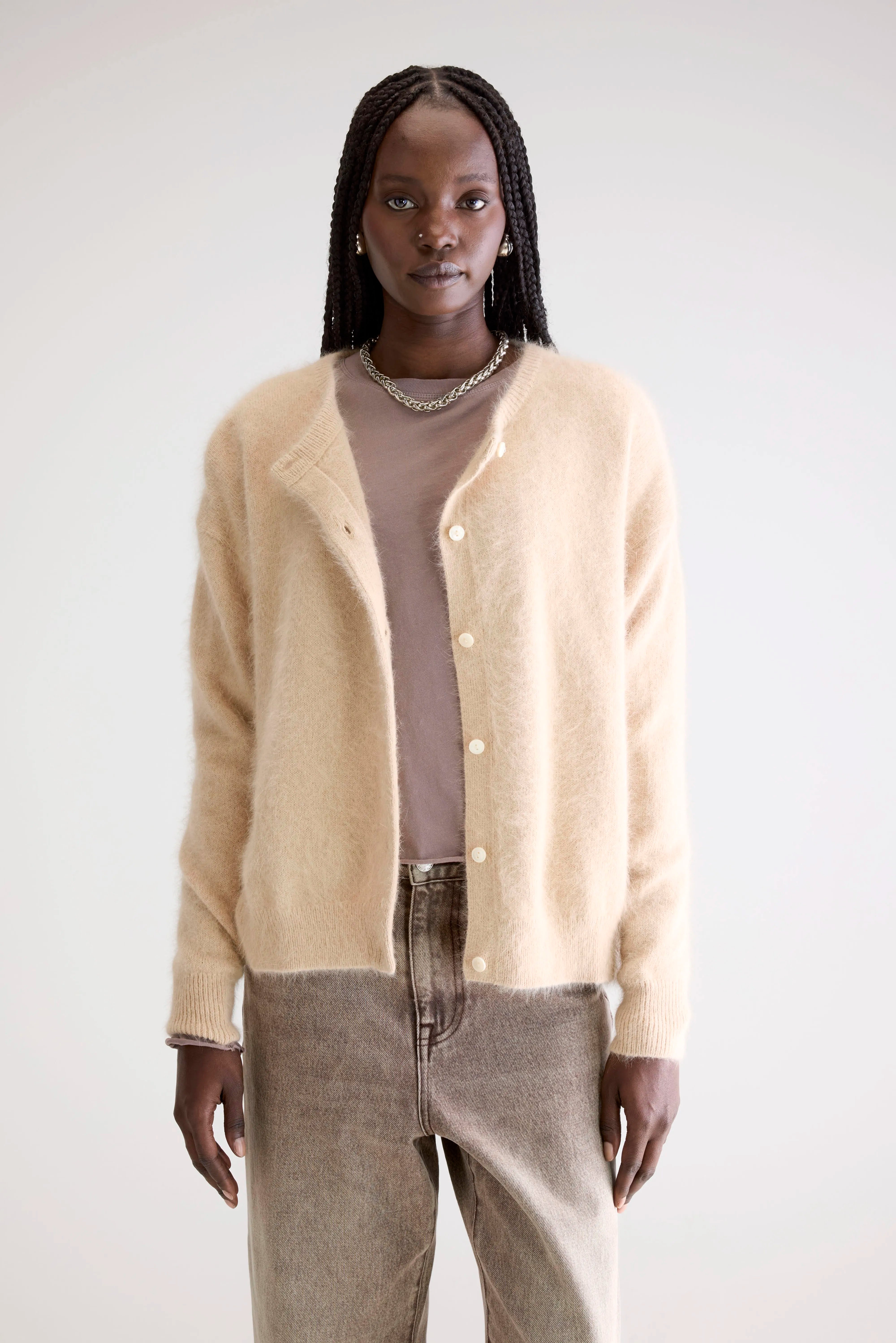 Dathan Cardigan Van Angoramix - Ivory Voor Dames | Bellerose