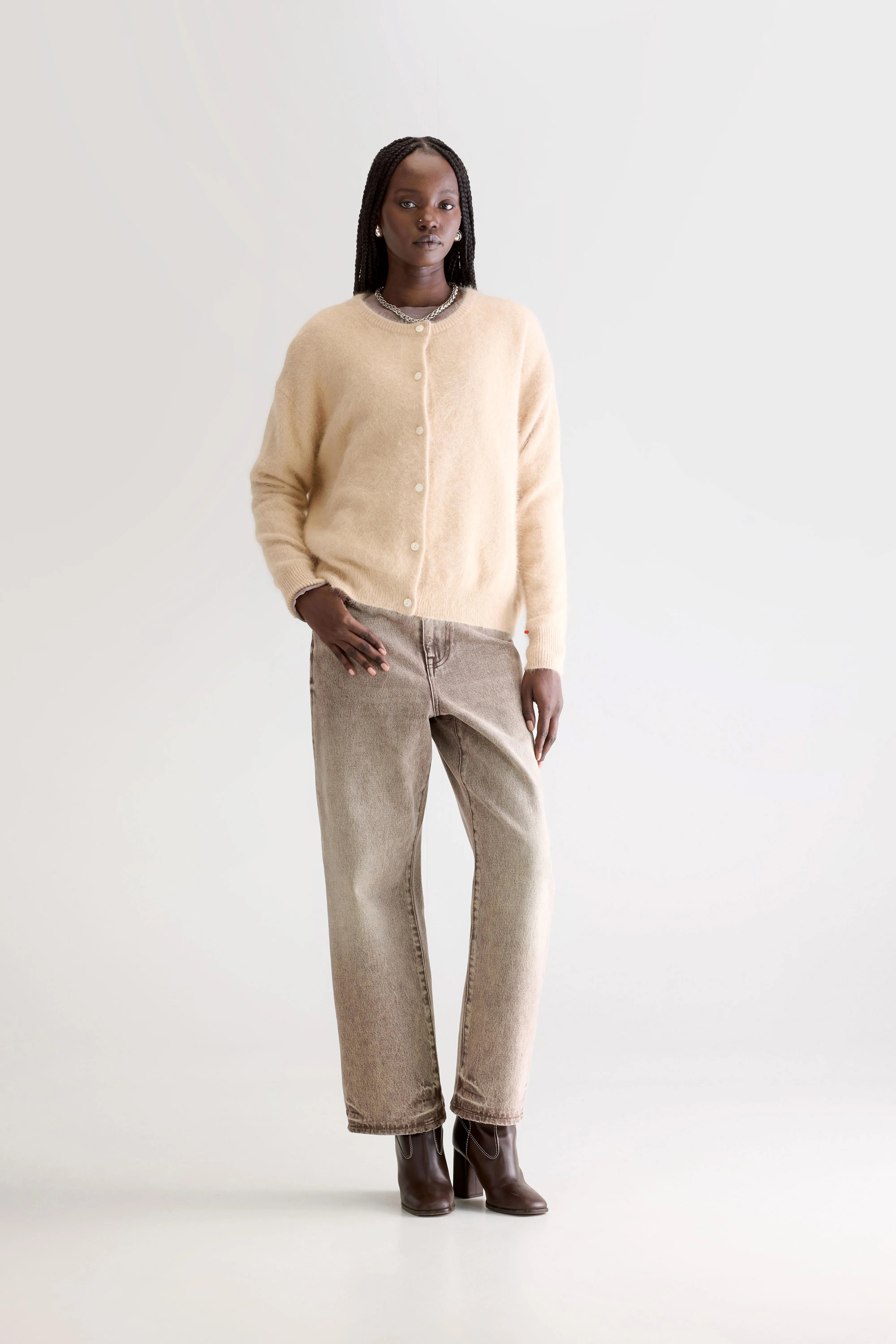 Dathan Cardigan Van Angoramix - Ivory Voor Dames | Bellerose