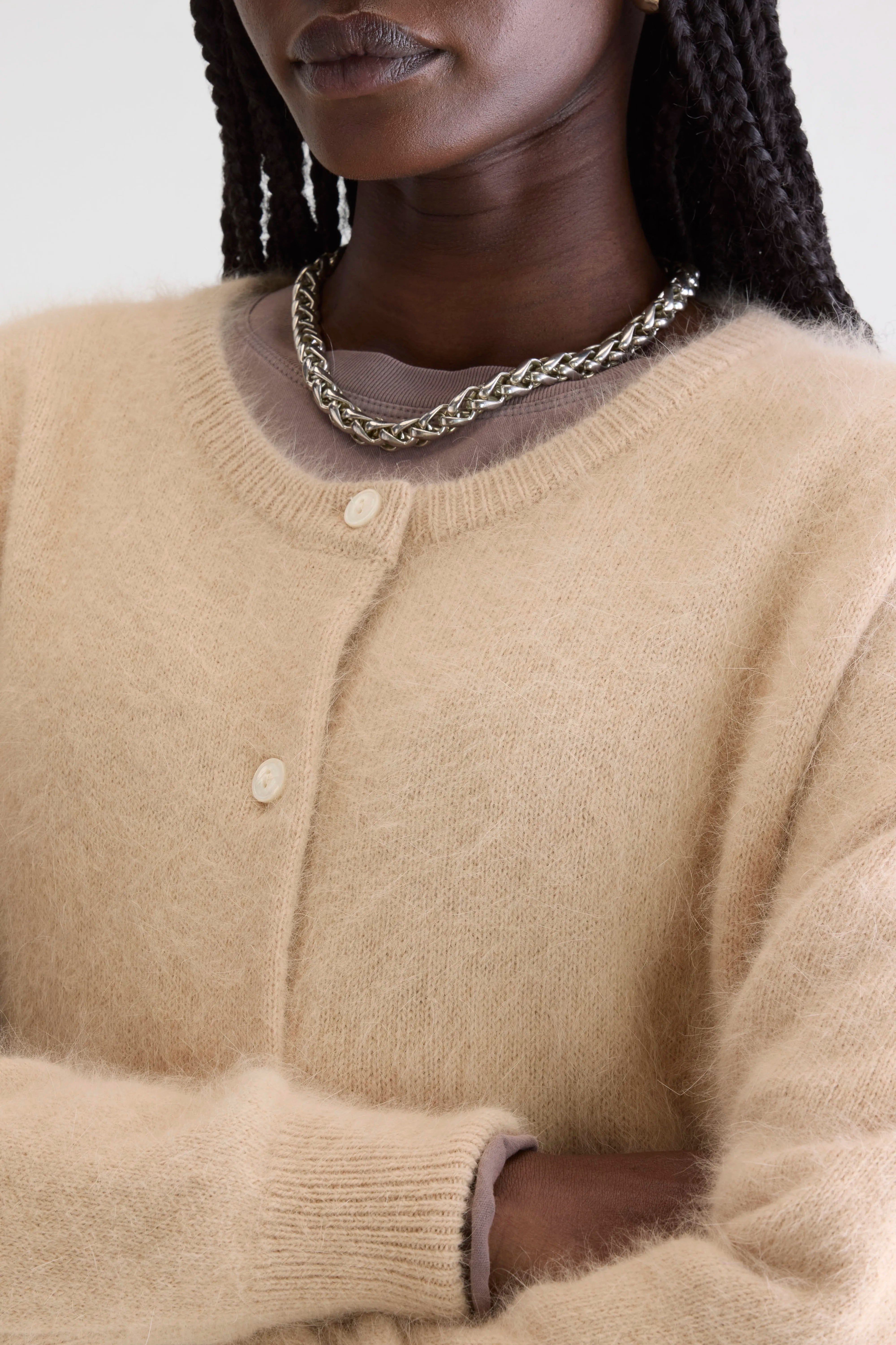 Dathan Cardigan Van Angoramix - Ivory Voor Dames | Bellerose
