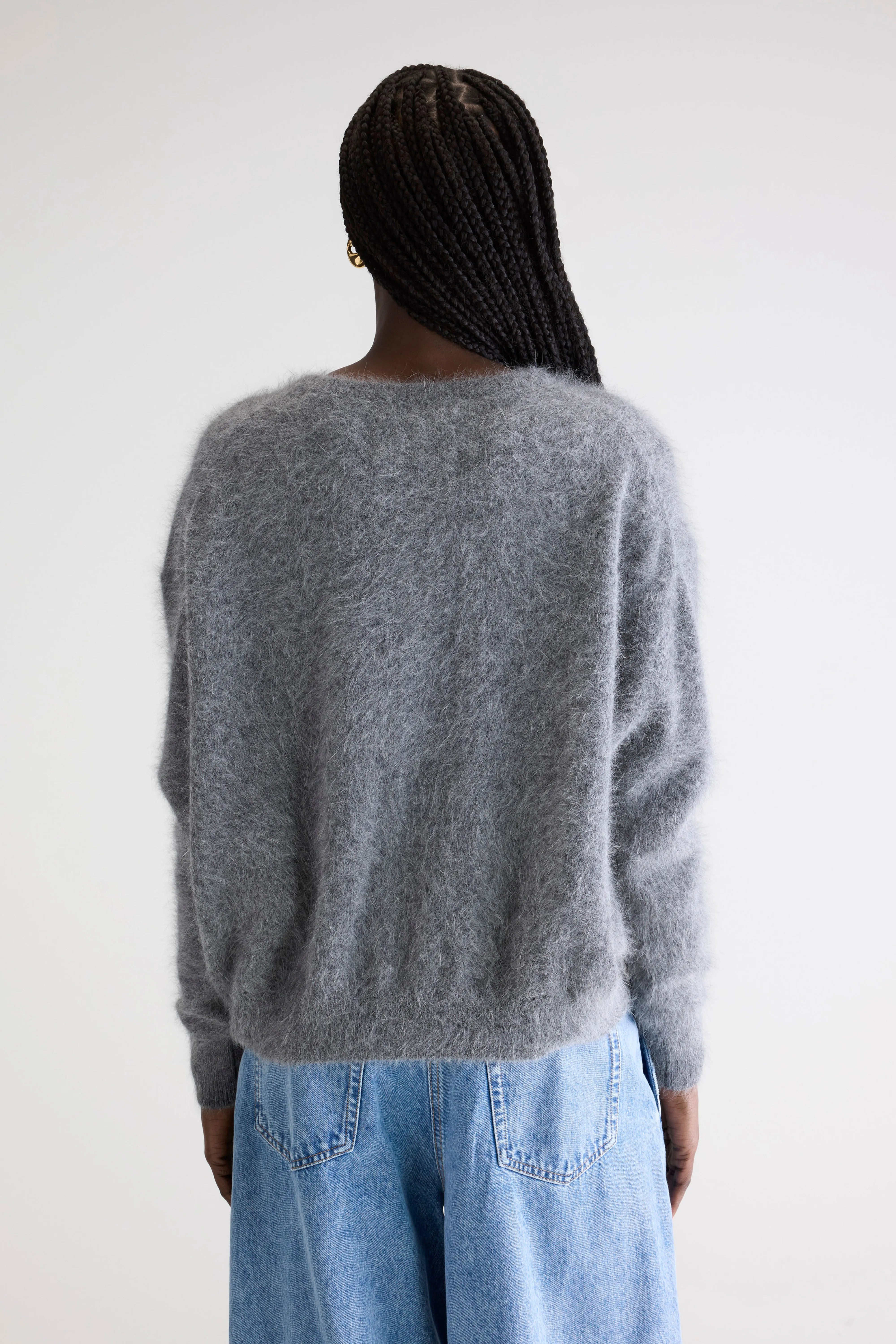 Cardigan En Angora Dathan - Mid grey Pour Femme | Bellerose