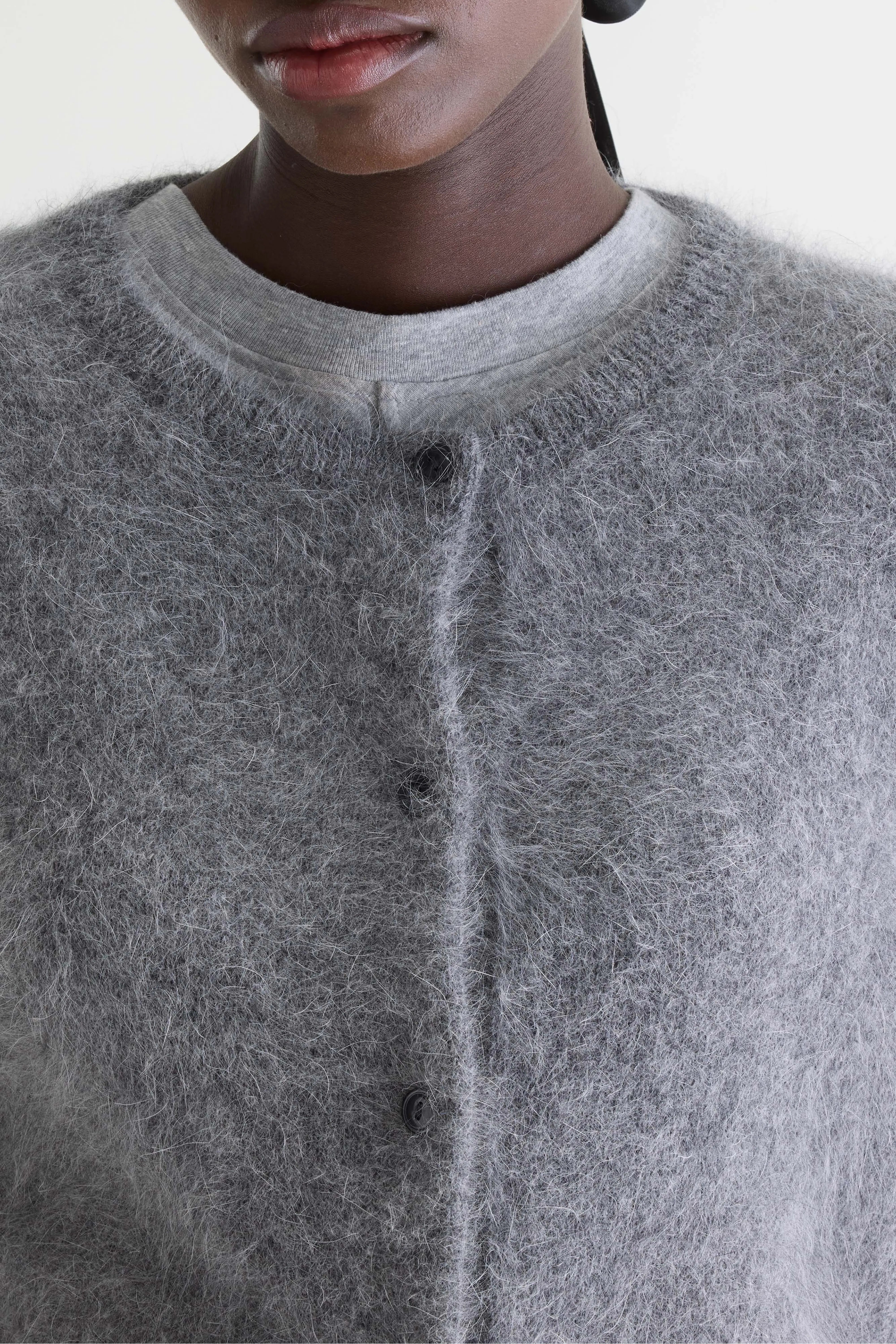 Cardigan En Angora Dathan - Mid grey Pour Femme | Bellerose