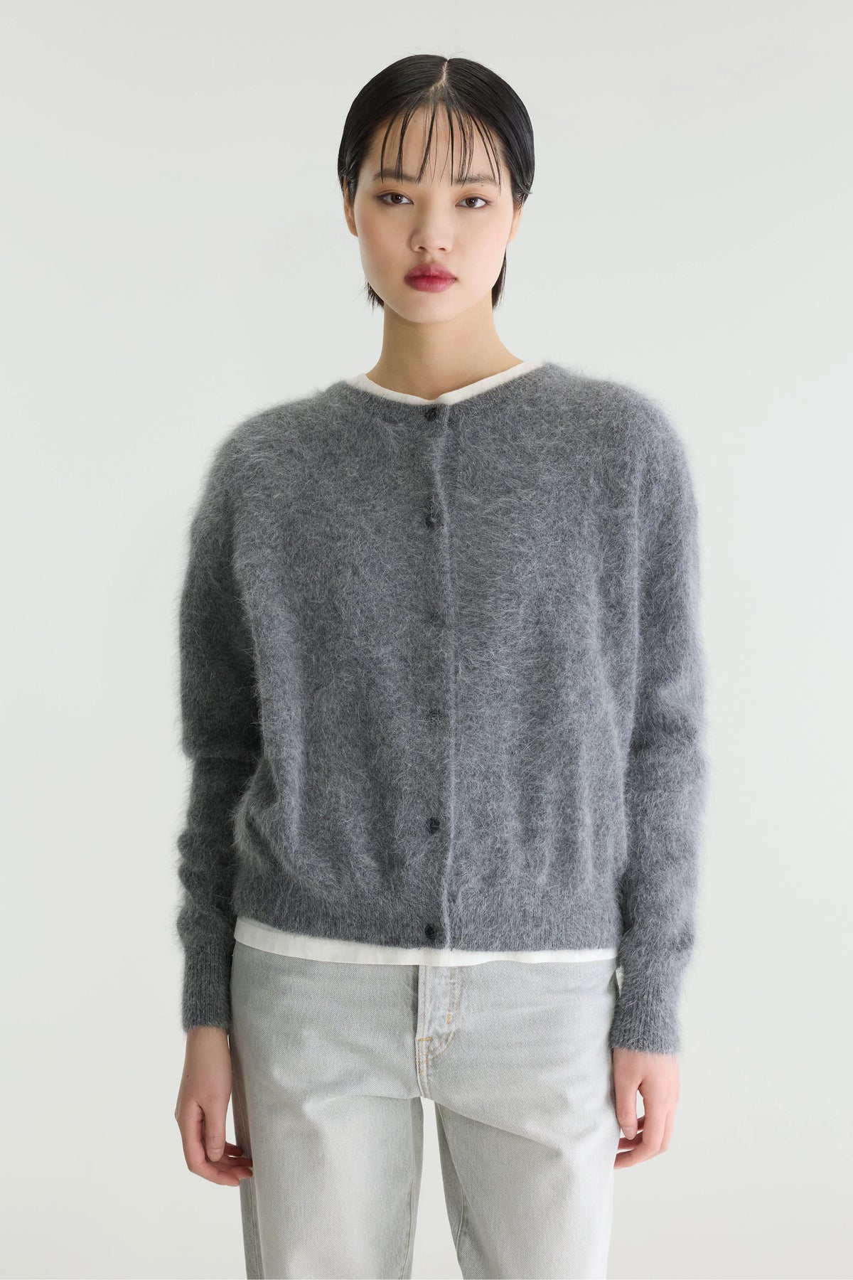 Dathan Cardigan Van Angoramix - Mid grey Voor Dames | Bellerose
