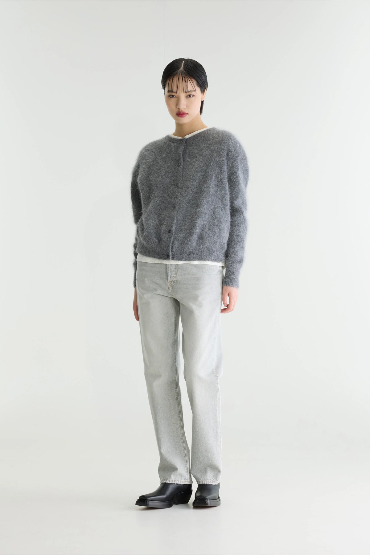 Dathan Cardigan Van Angoramix - Mid grey Voor Dames | Bellerose