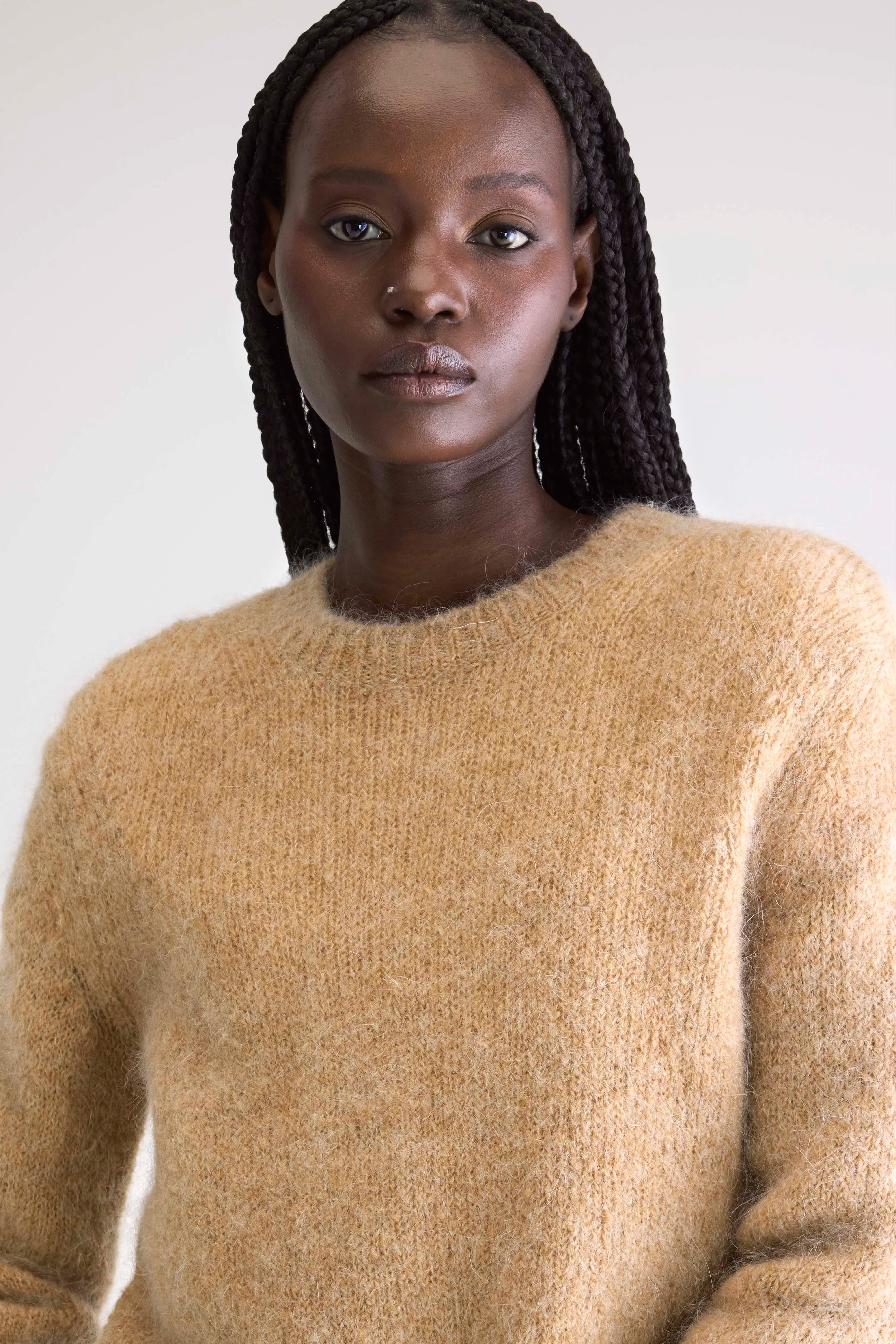 Pull Col Rond Anco - Camel Pour Femme | Bellerose