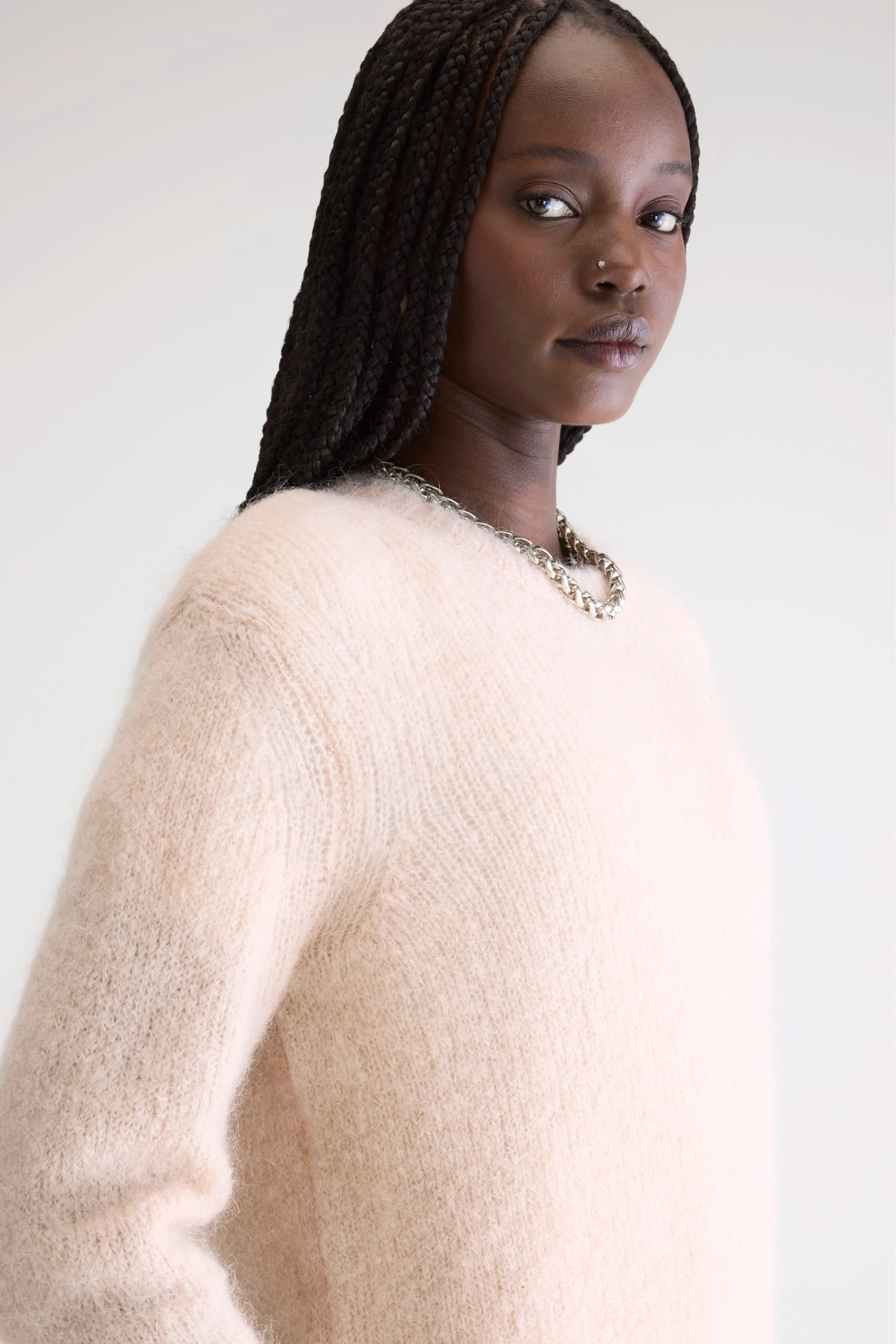 Anco trui met ronde hals (252 / W / LIGHT ROSE)