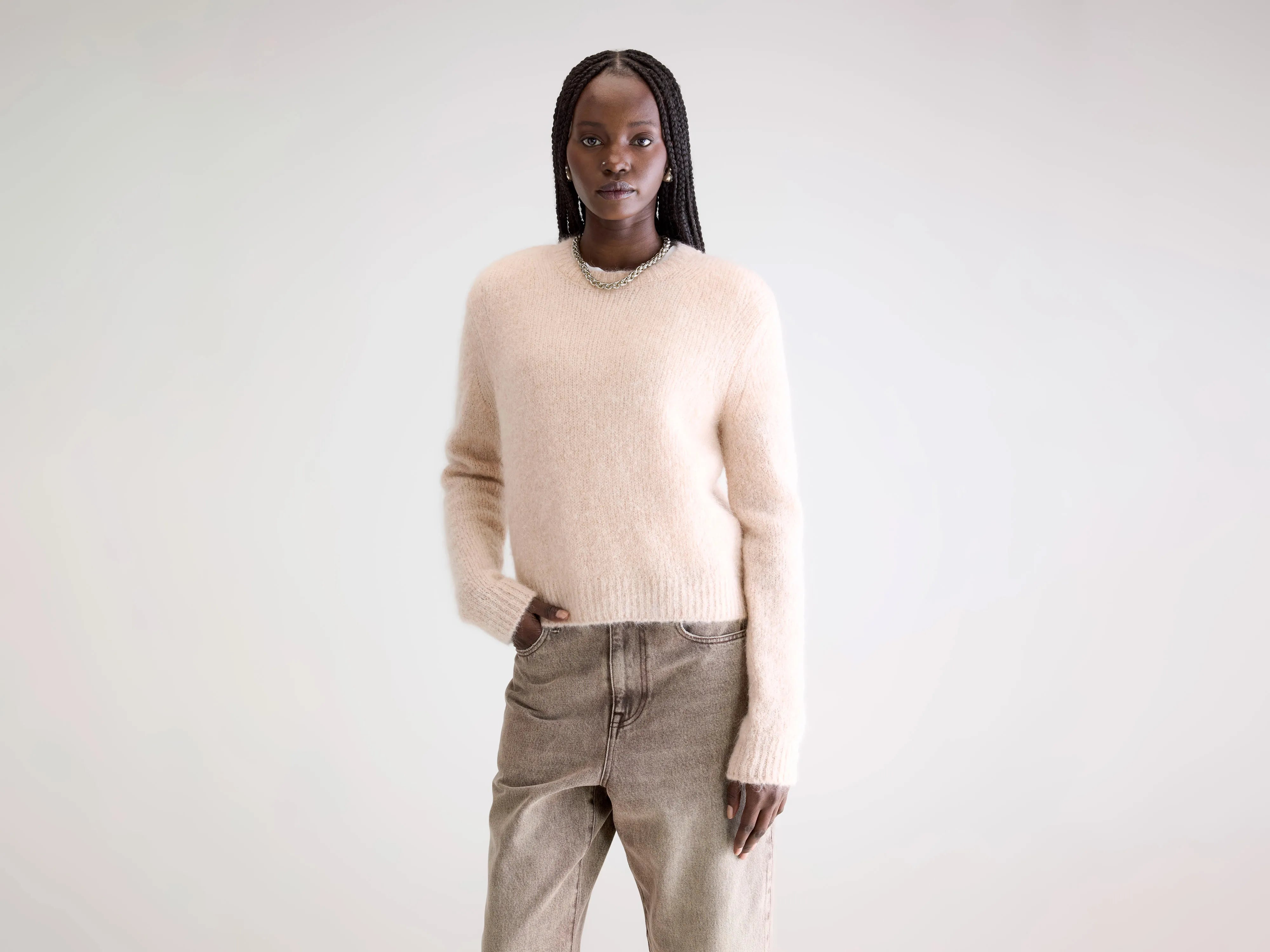 Pull col rond Anco (252 / W / LIGHT ROSE)
