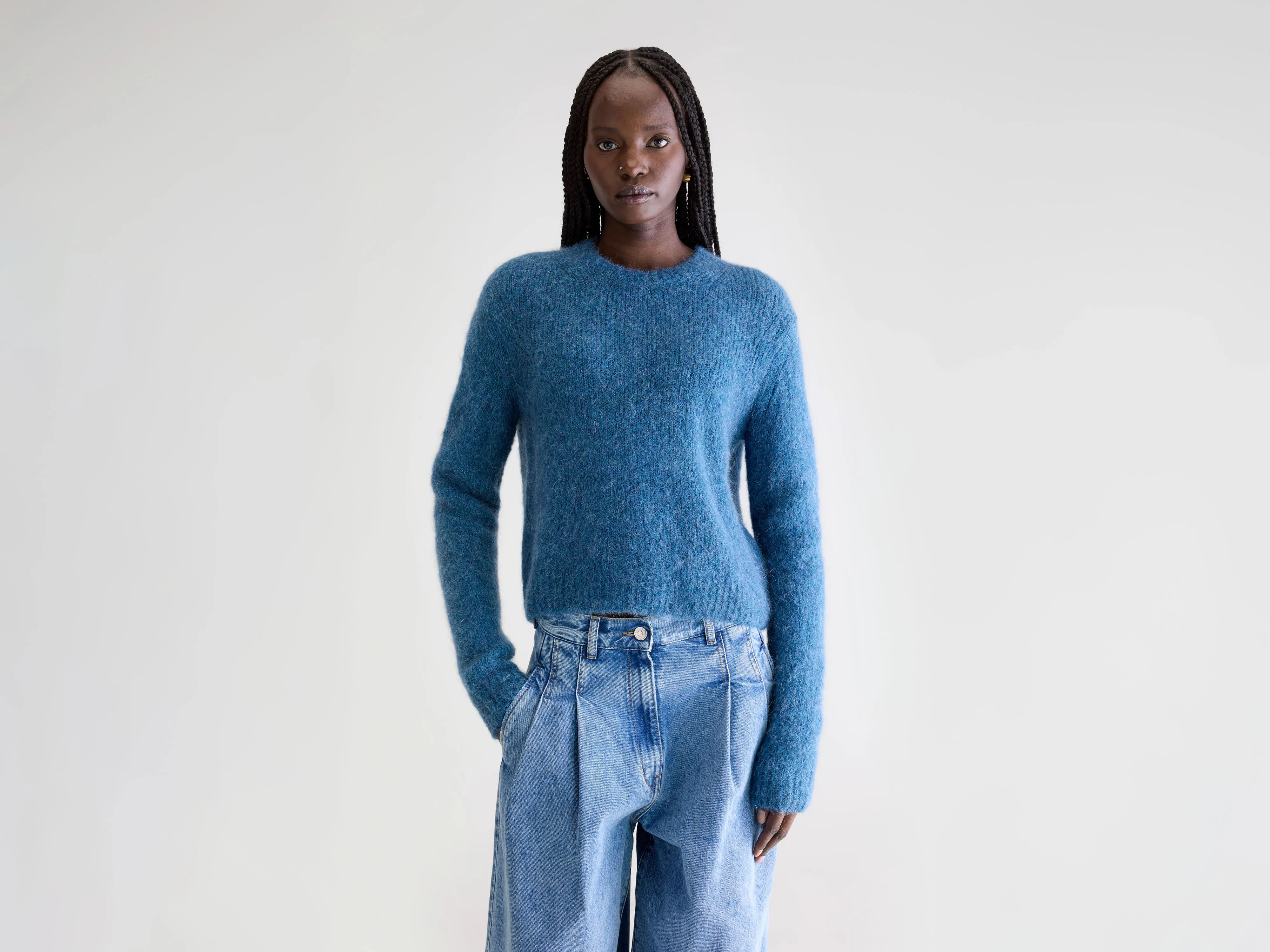 Pull col rond Anco (252 / W / BLUE JEANS)