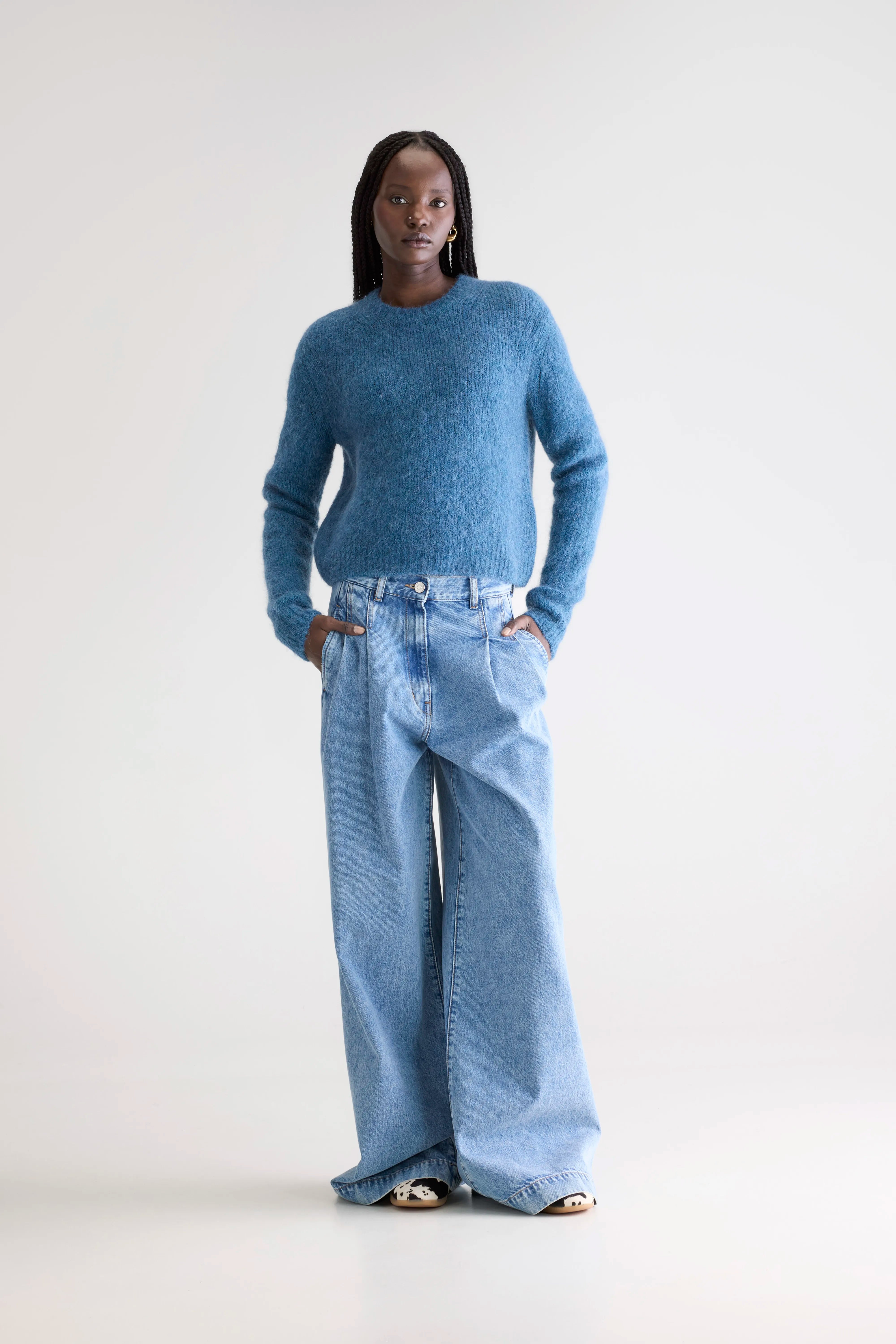 Pull Col Rond Anco - Blue jeans Pour Femme | Bellerose