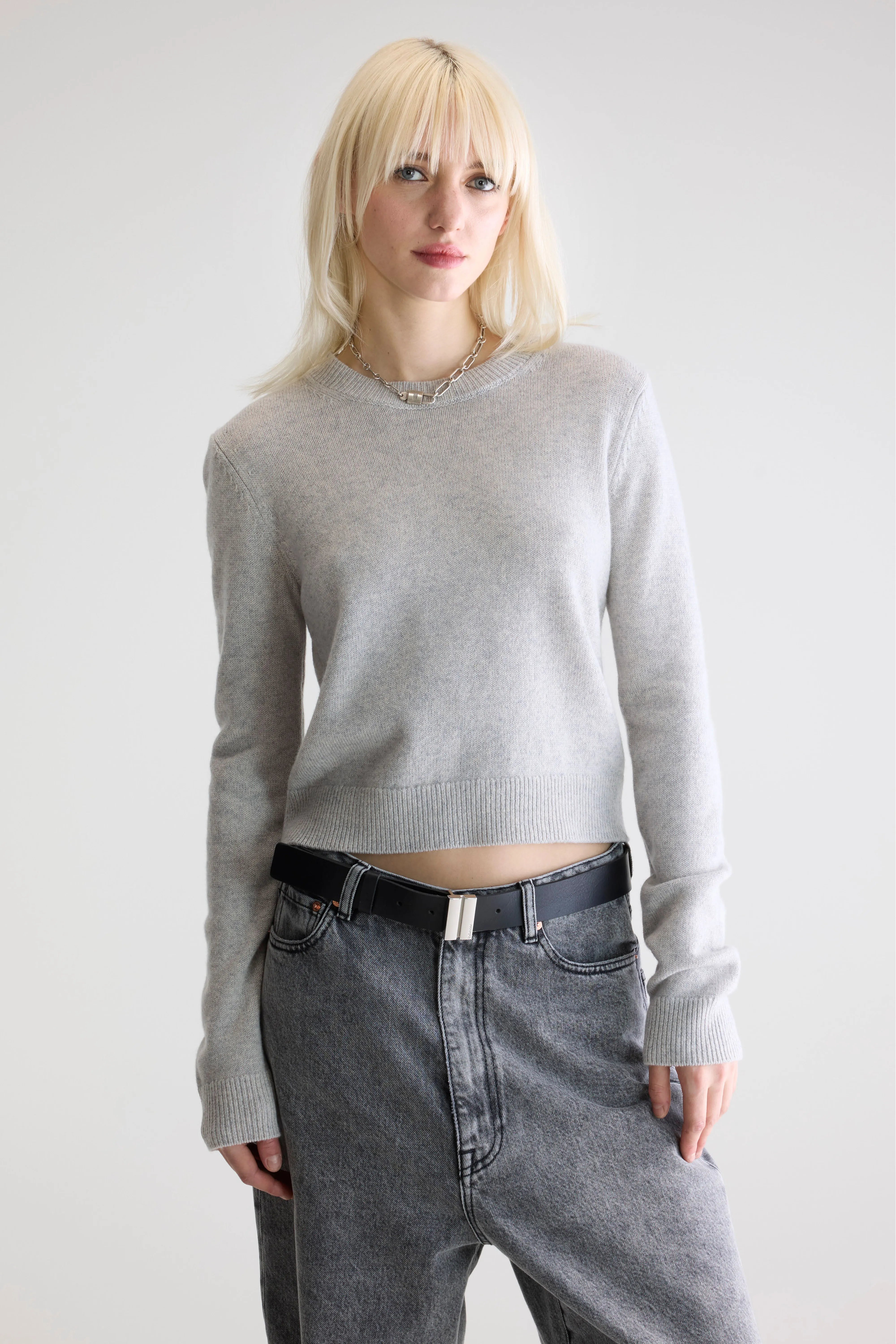 Pull Cropped Spag - Light grey Pour Femme | Bellerose