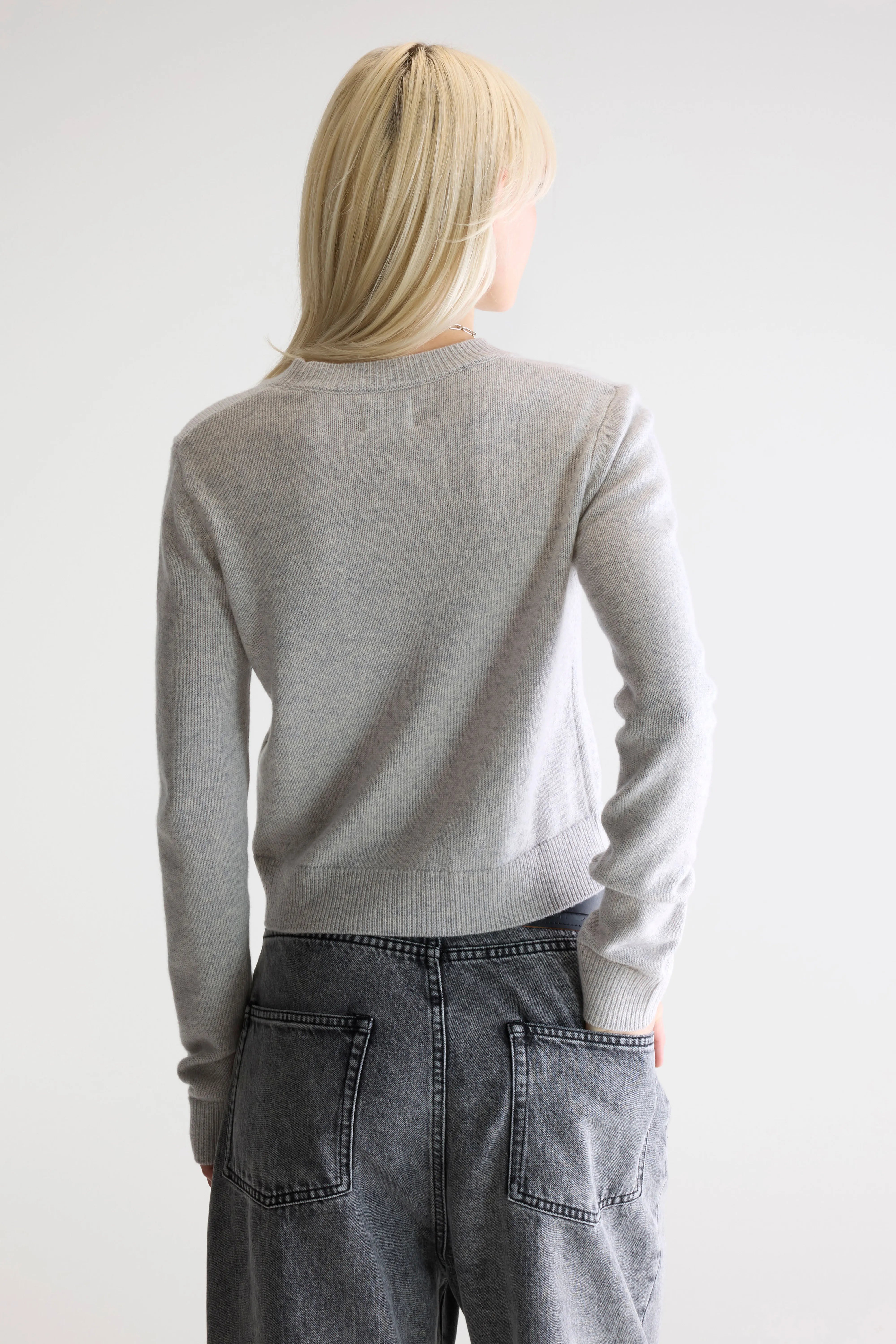 Spag Cropped Slim Fit Trui - Light grey Voor Dames | Bellerose