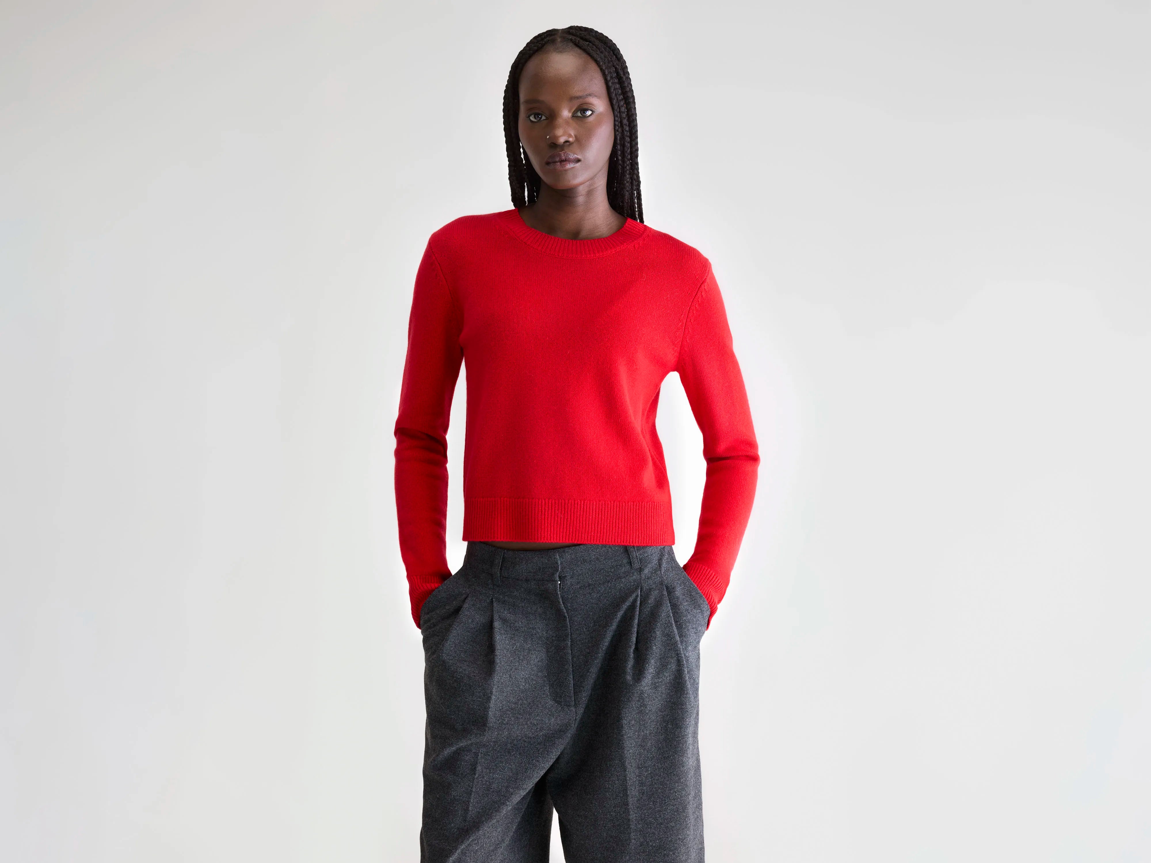 Spag slim cashmere sweater (252 / W / AMORE)