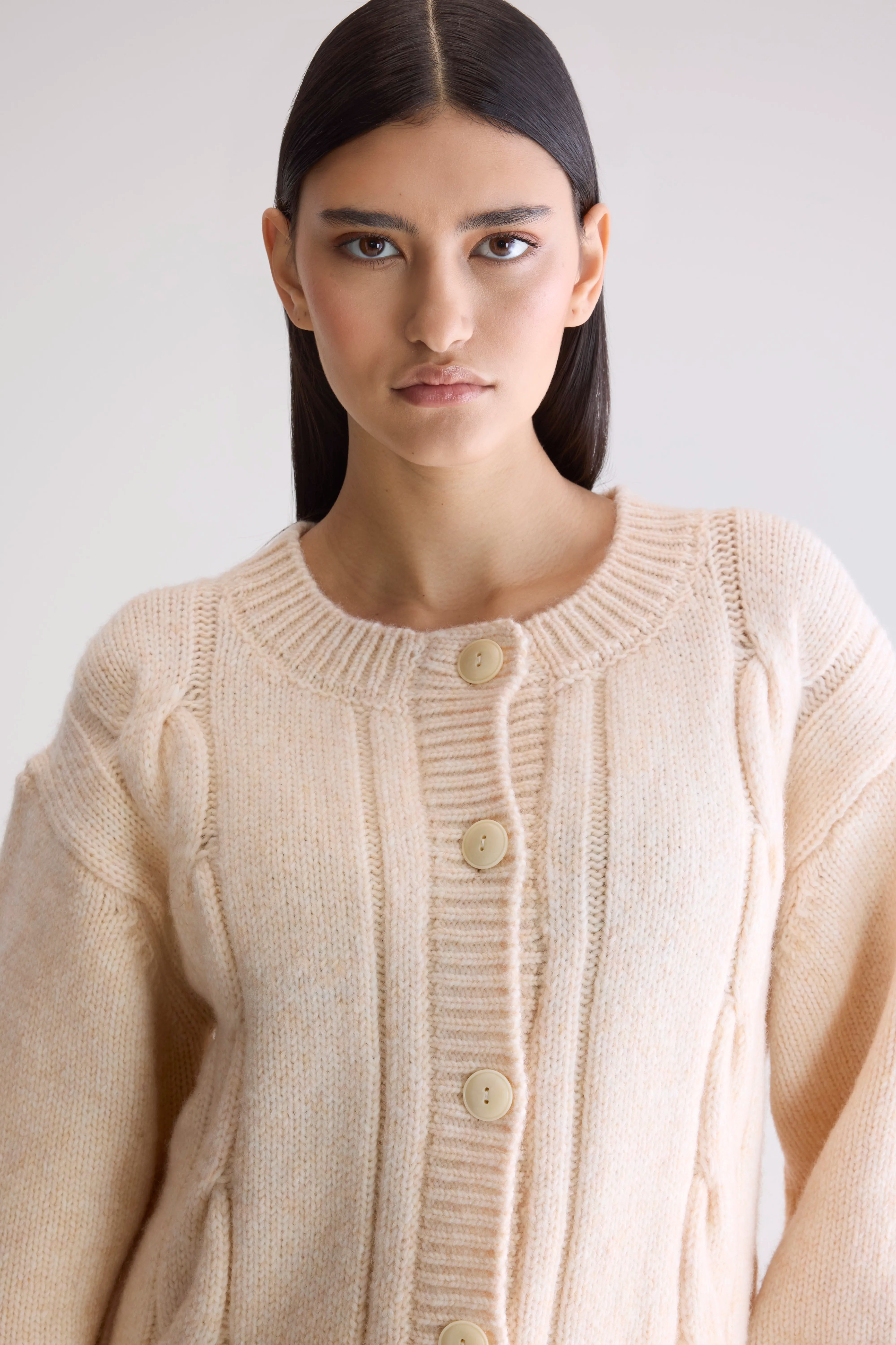 Dico chunky cardigan (252 / W / IVORY)