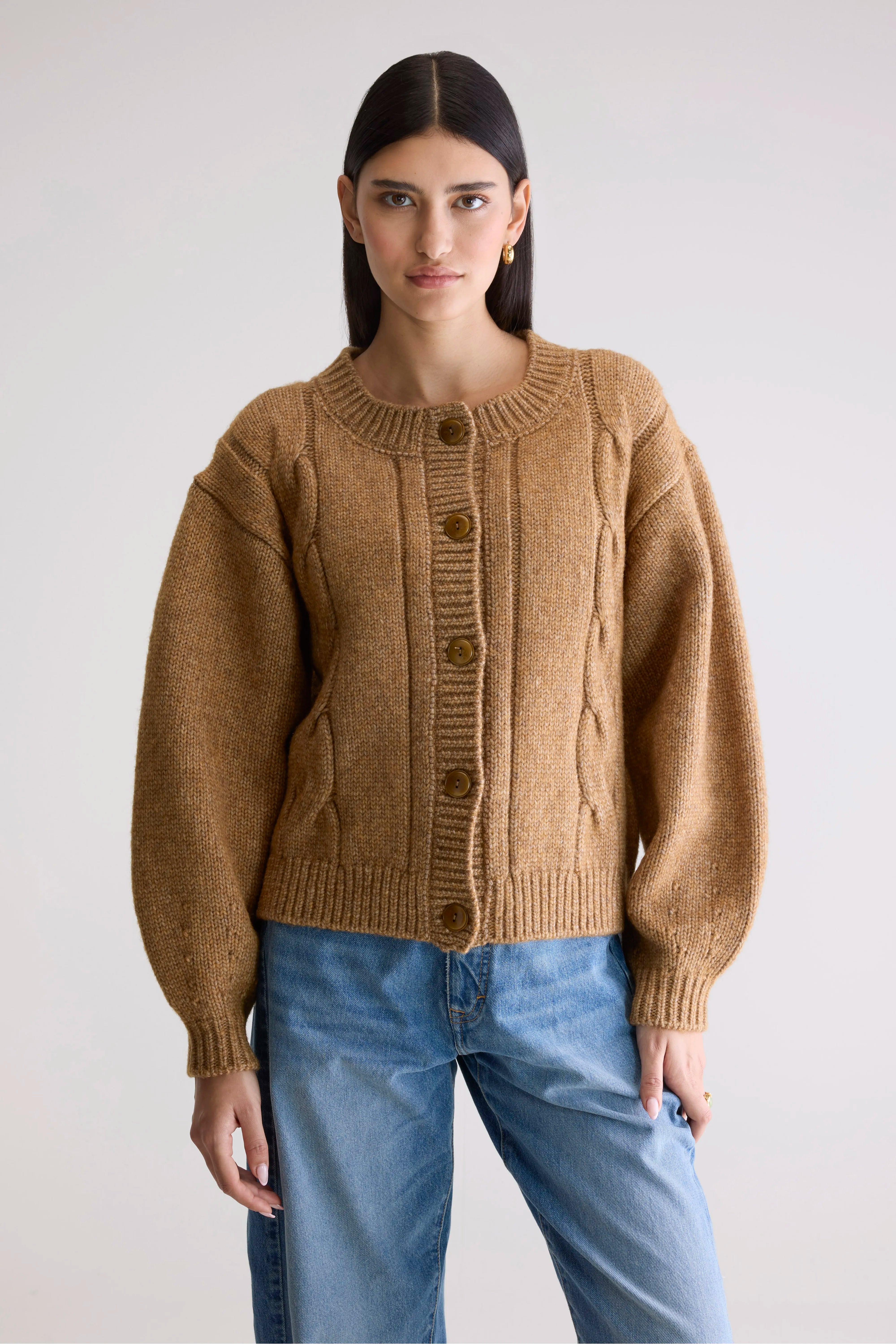 Dico Chunky Cardigan - Biscuit For Women | Bellerose