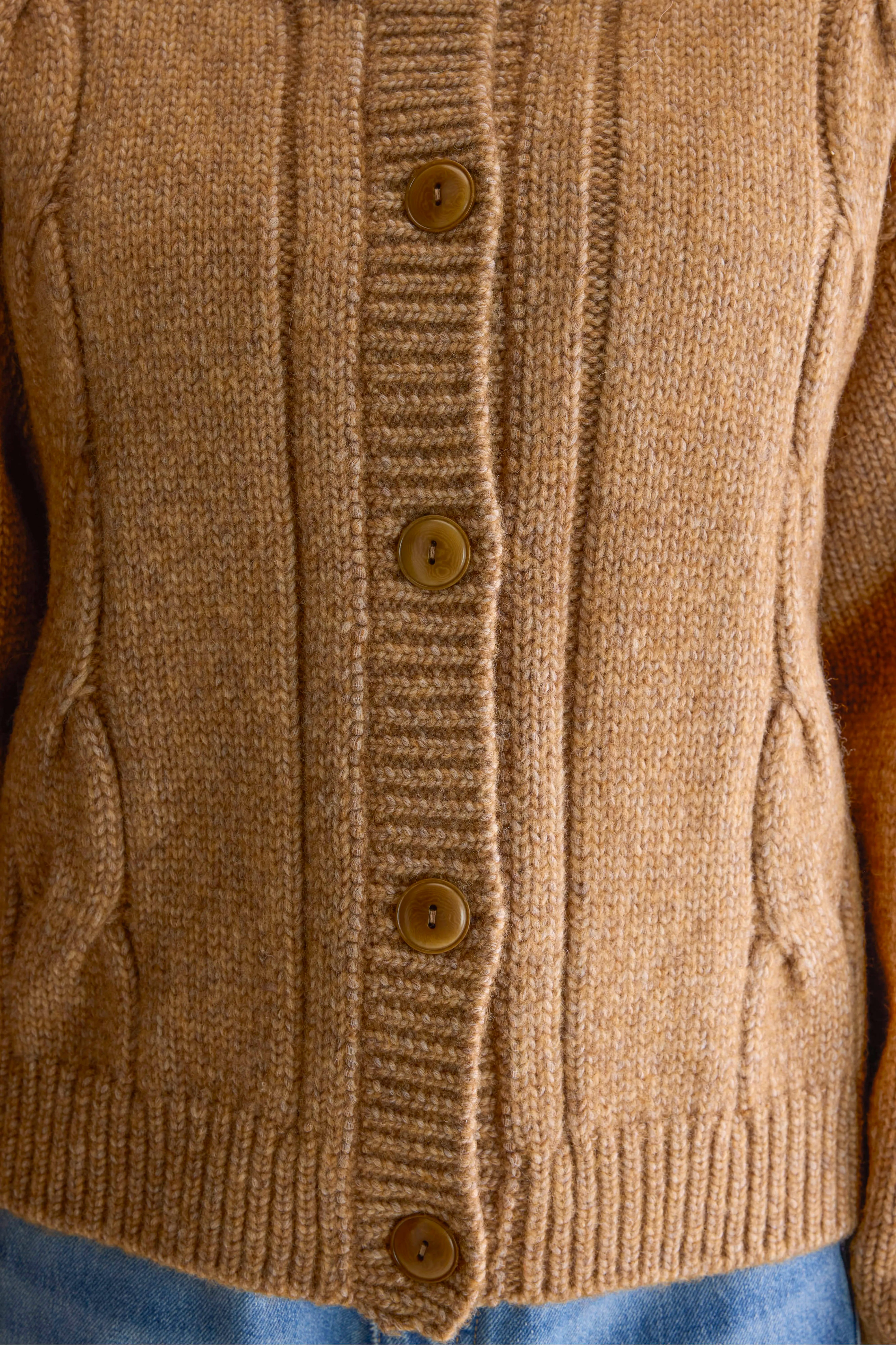 Dico chunky cardigan (252 / W / BISCUIT)