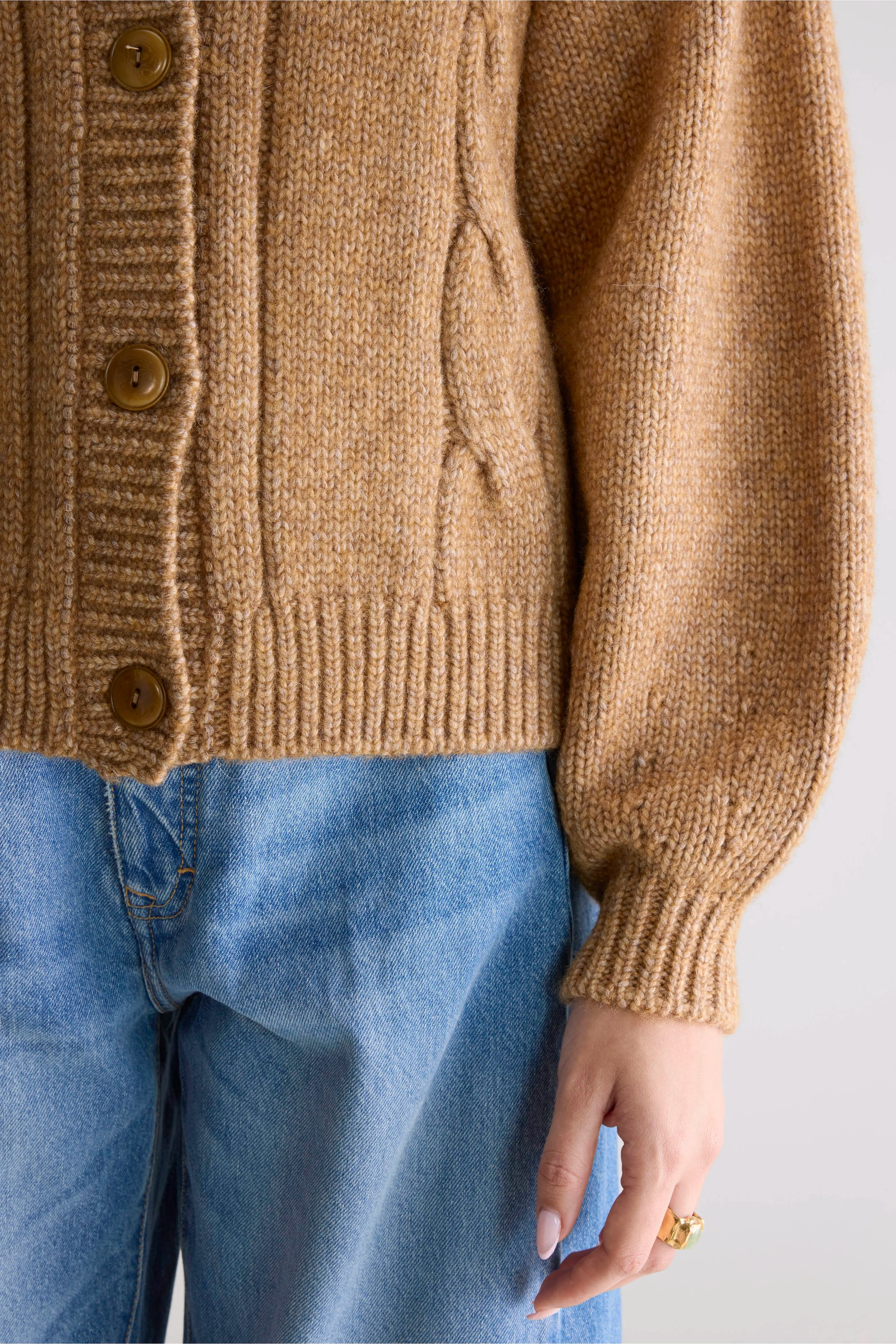 Dico chunky cardigan (252 / W / BISCUIT)
