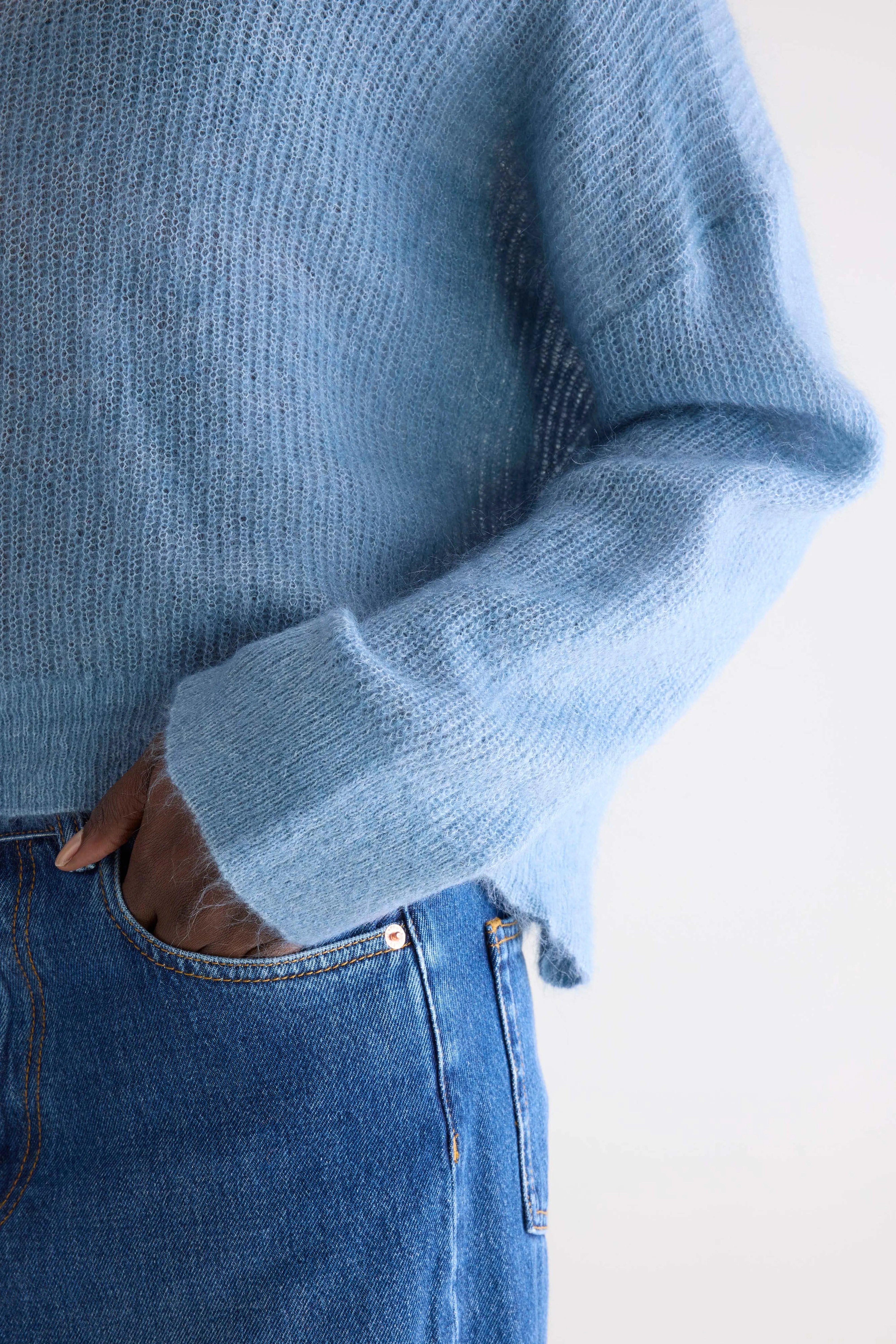 Arcy trui met v-hals (252 / W / CHAMBRAY)