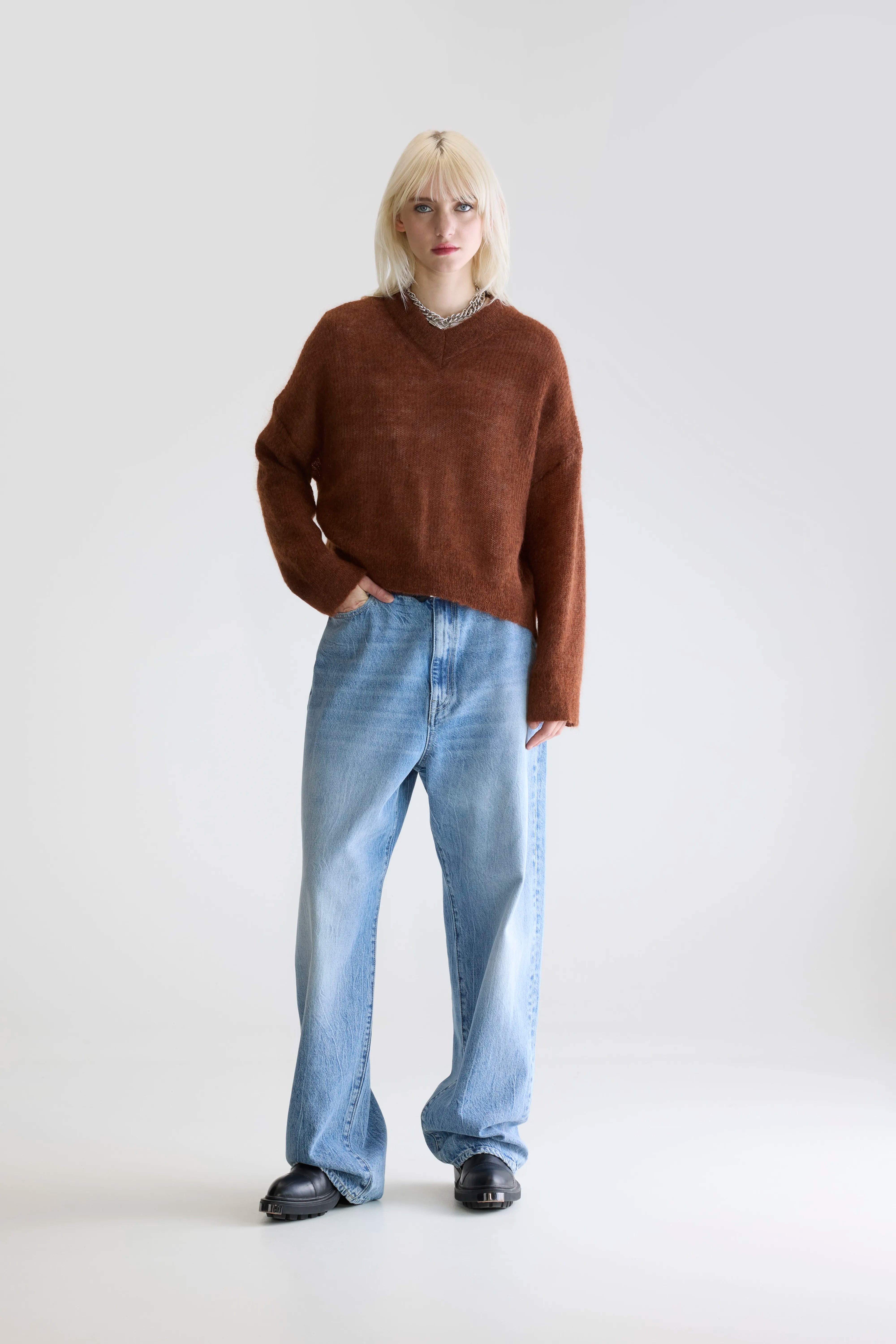 Arcy Trui Met V-hals - Suede Voor Dames | Bellerose
