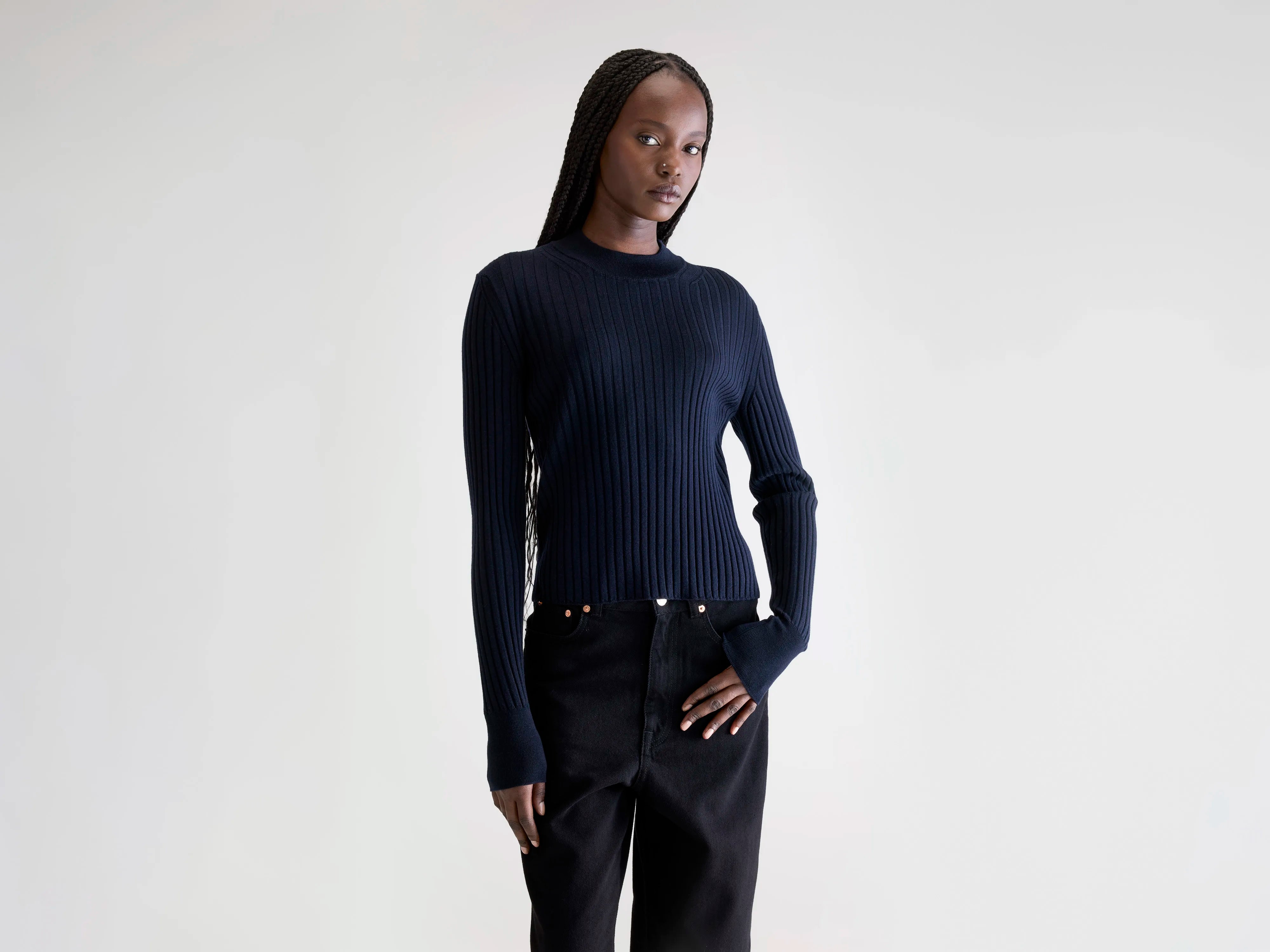 Aslyt slim fit trui (252 / W / NAVY)
