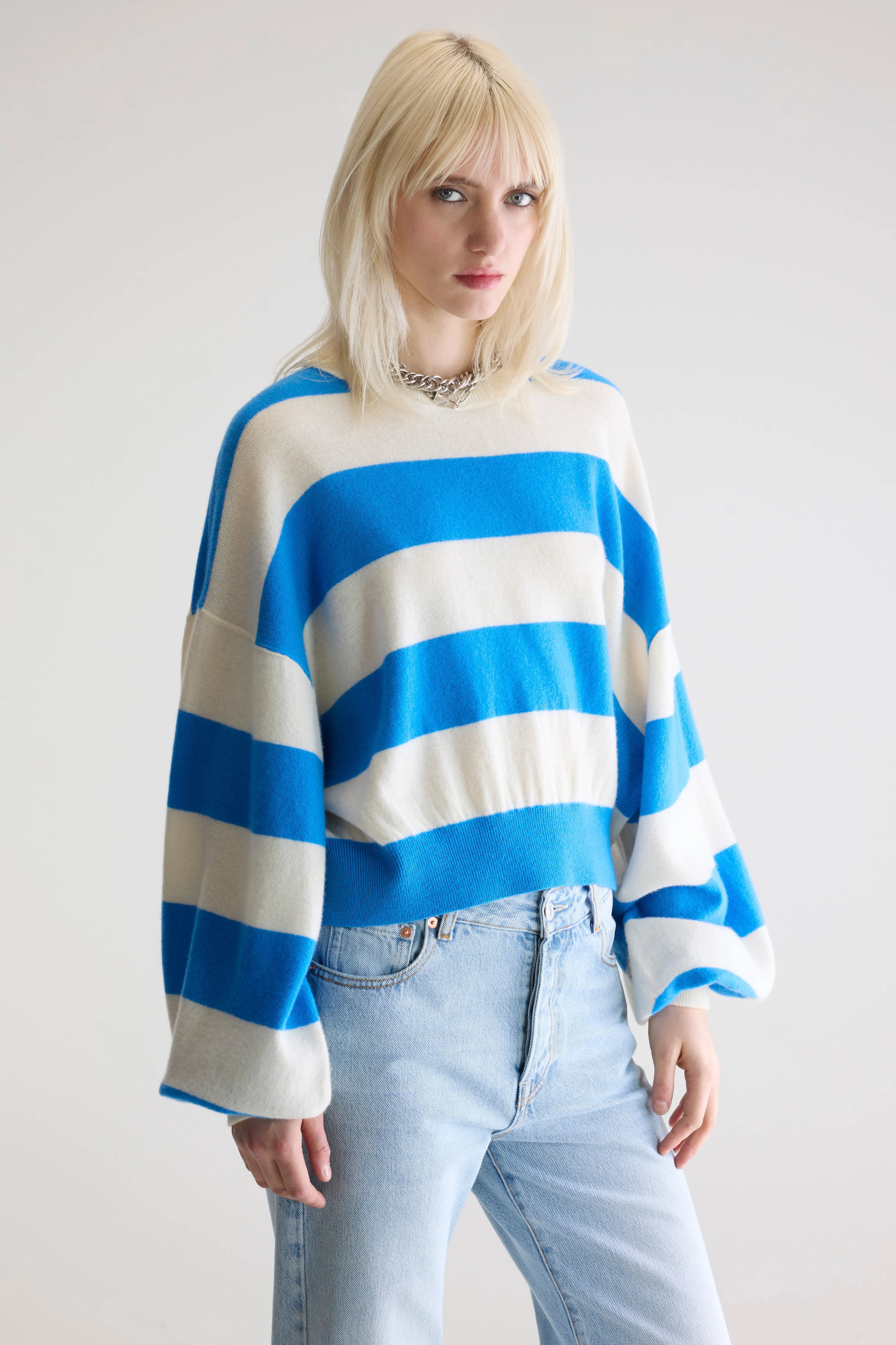 Attus Cropped Trui - Caraibes / Whisper Voor Dames | Bellerose