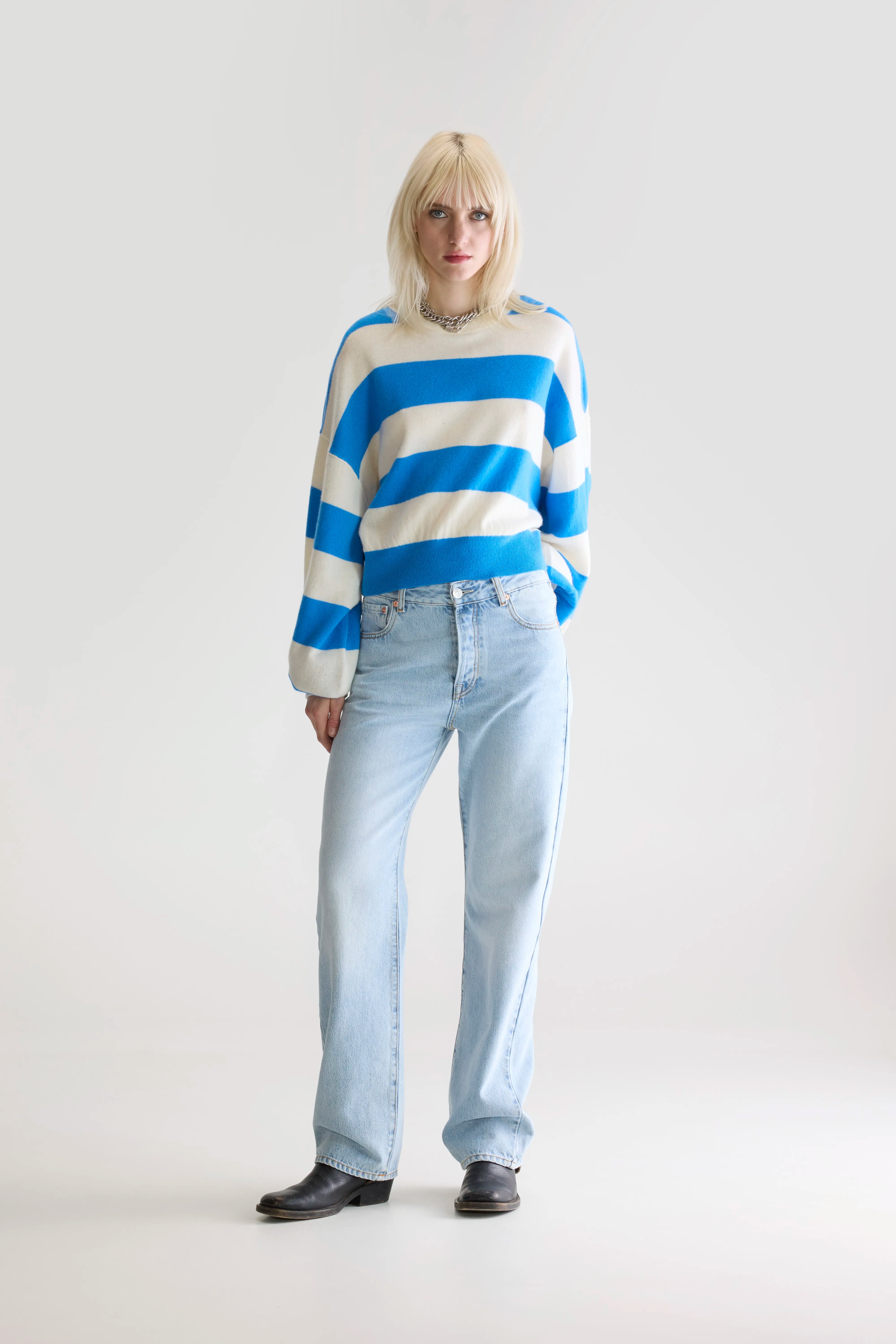 Attus Cropped Trui - Caraibes / Whisper Voor Dames | Bellerose