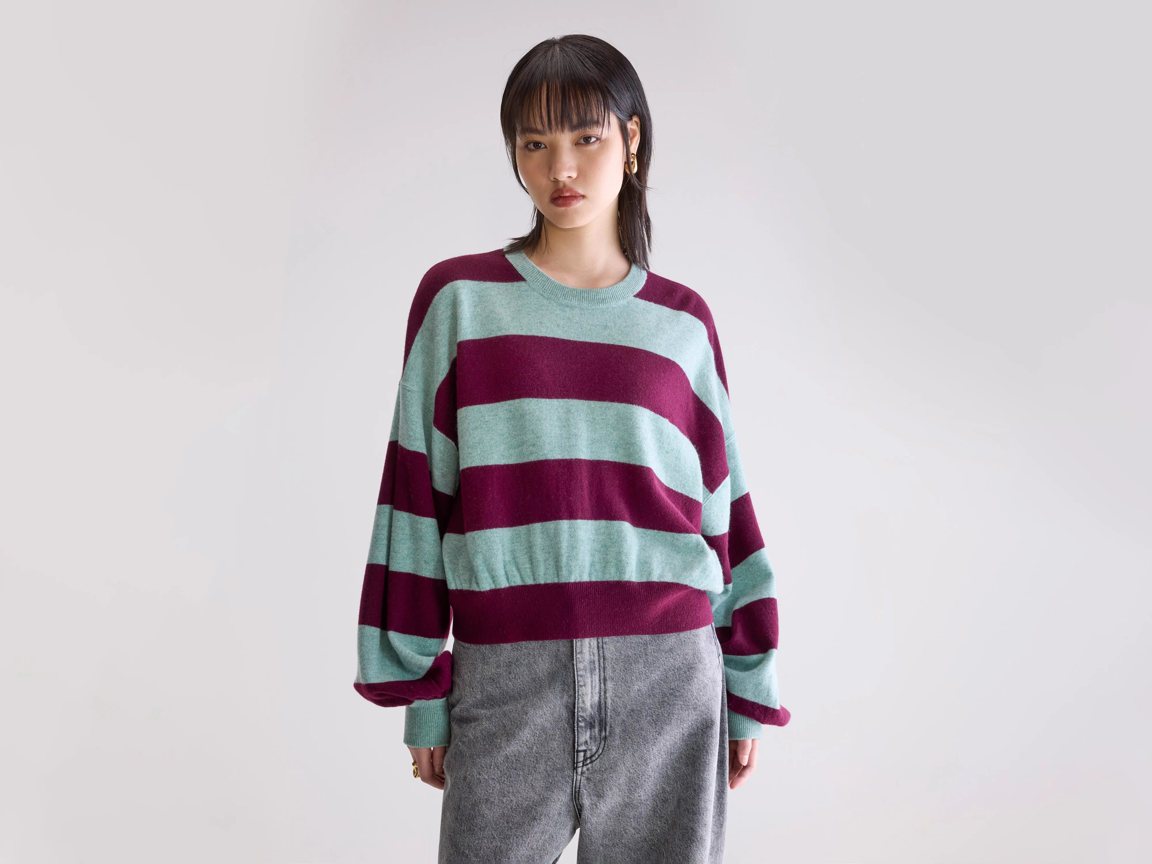 Attus cropped sweater (252 / W / STRIPE B)