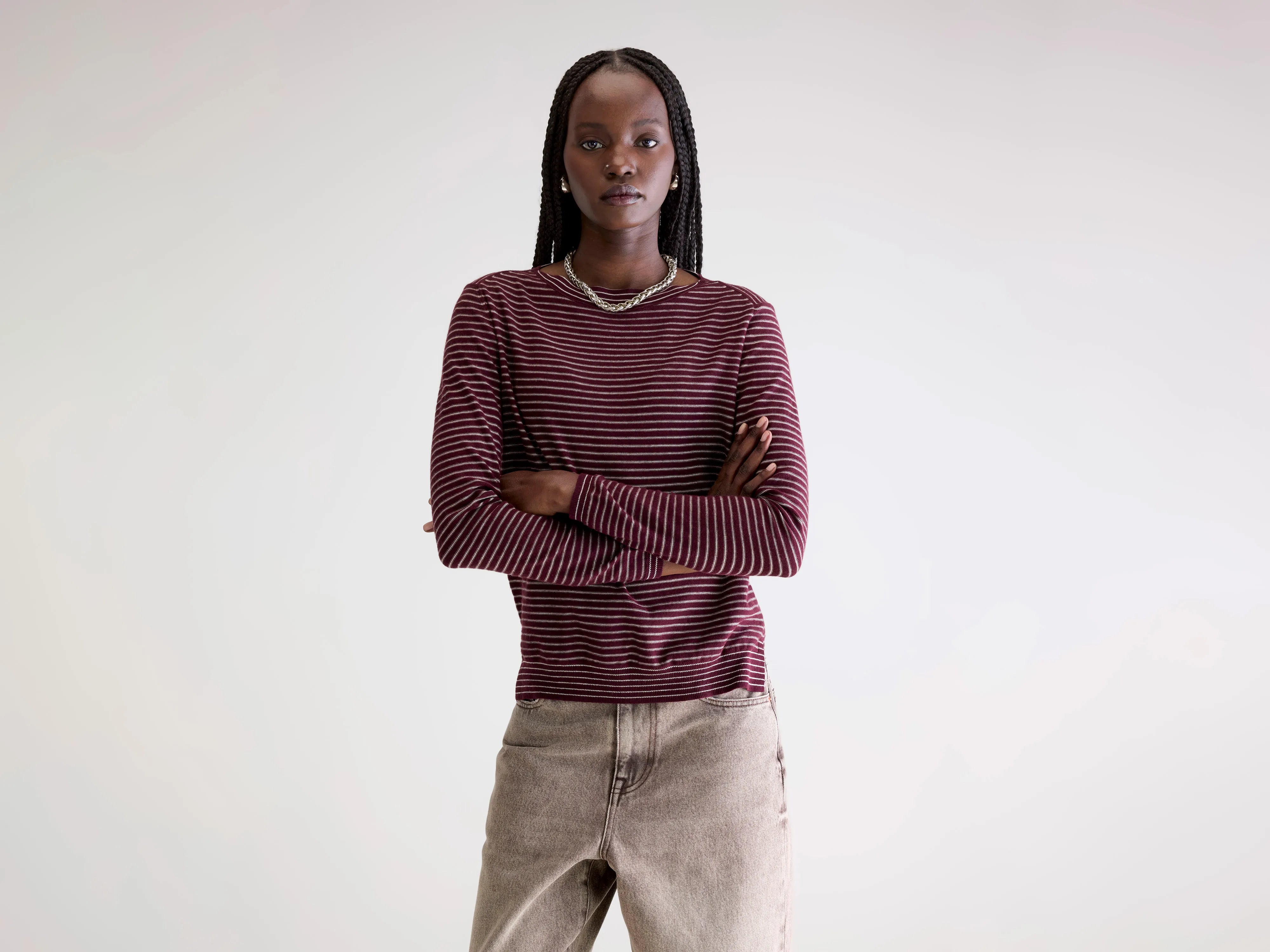 Pull col bateau Gop (252 / W / STRIPE A)