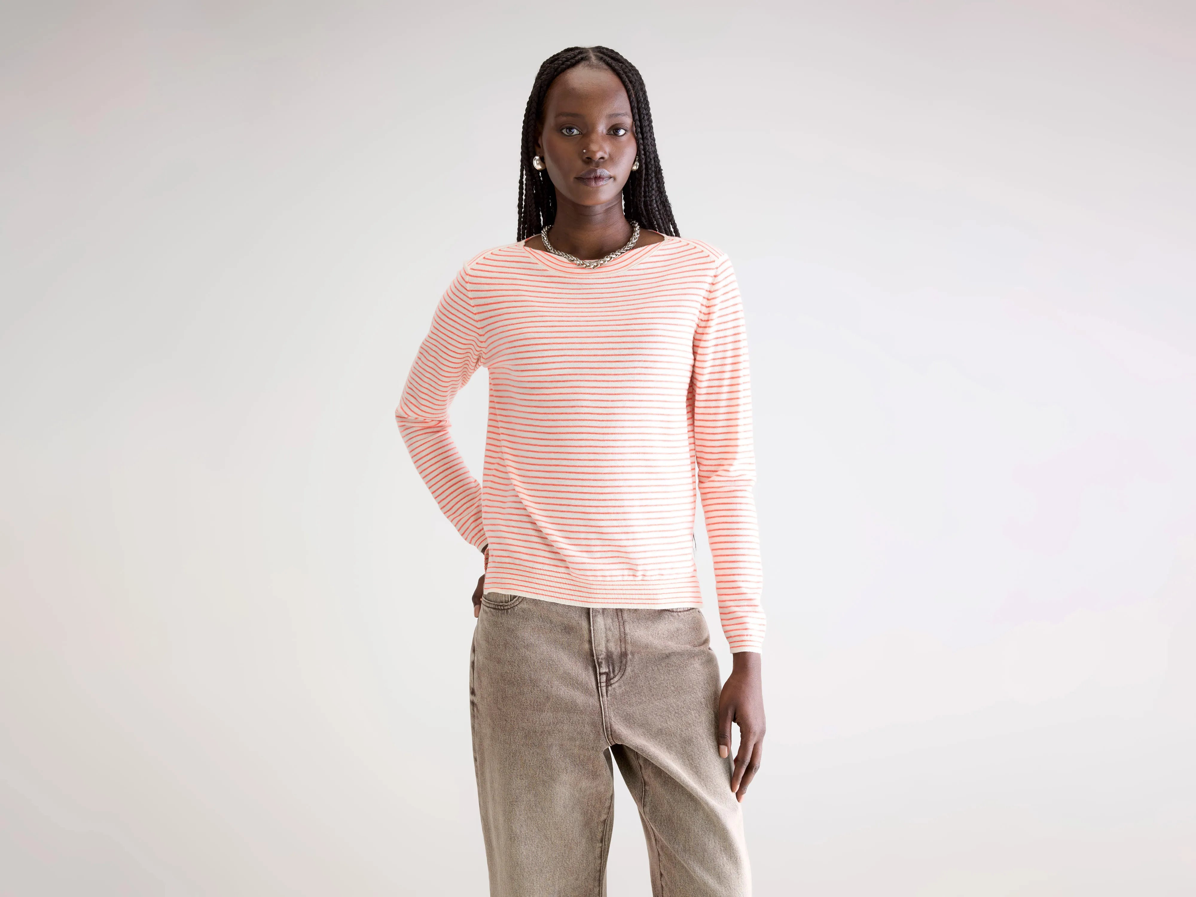 Pull col bateau Gop (252 / W / STRIPE B)