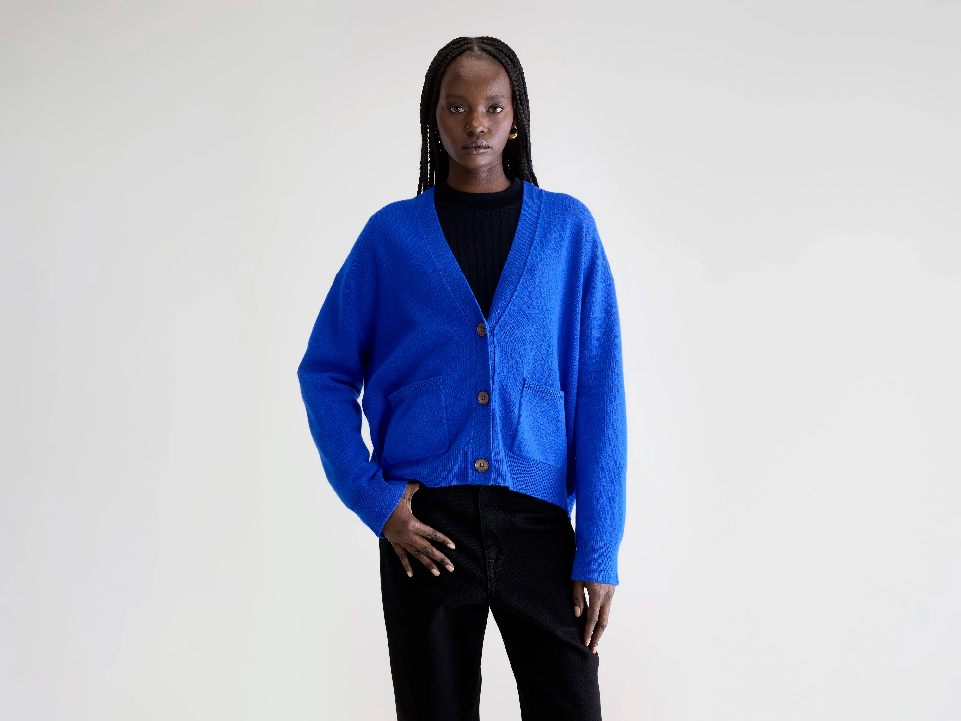 Cardigan boxy Gakkin (252 / W / LAZULI)