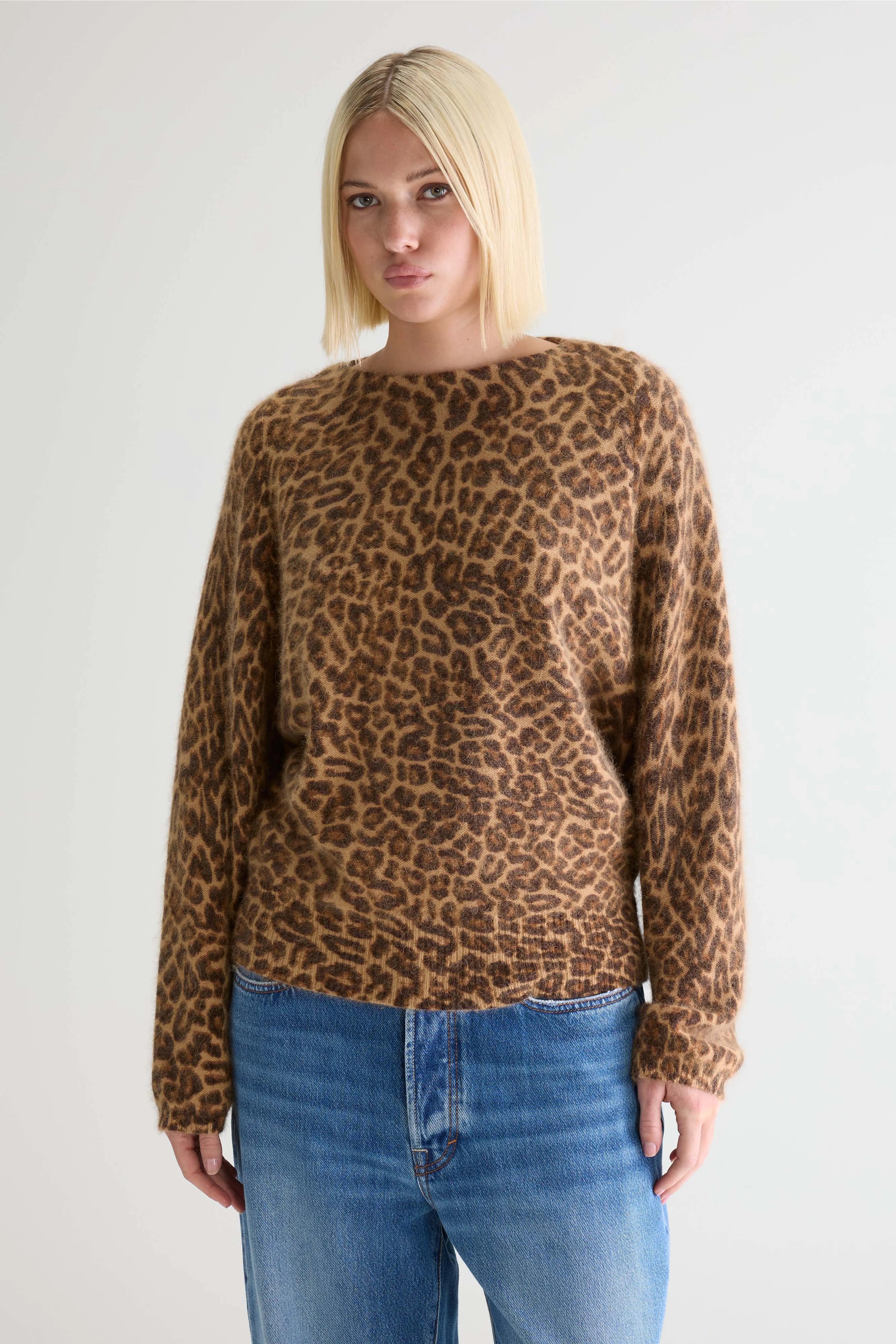 Pull À Imprimé Léopard Dioal - Dark roast / Soil / Suede Pour Femme | Bellerose