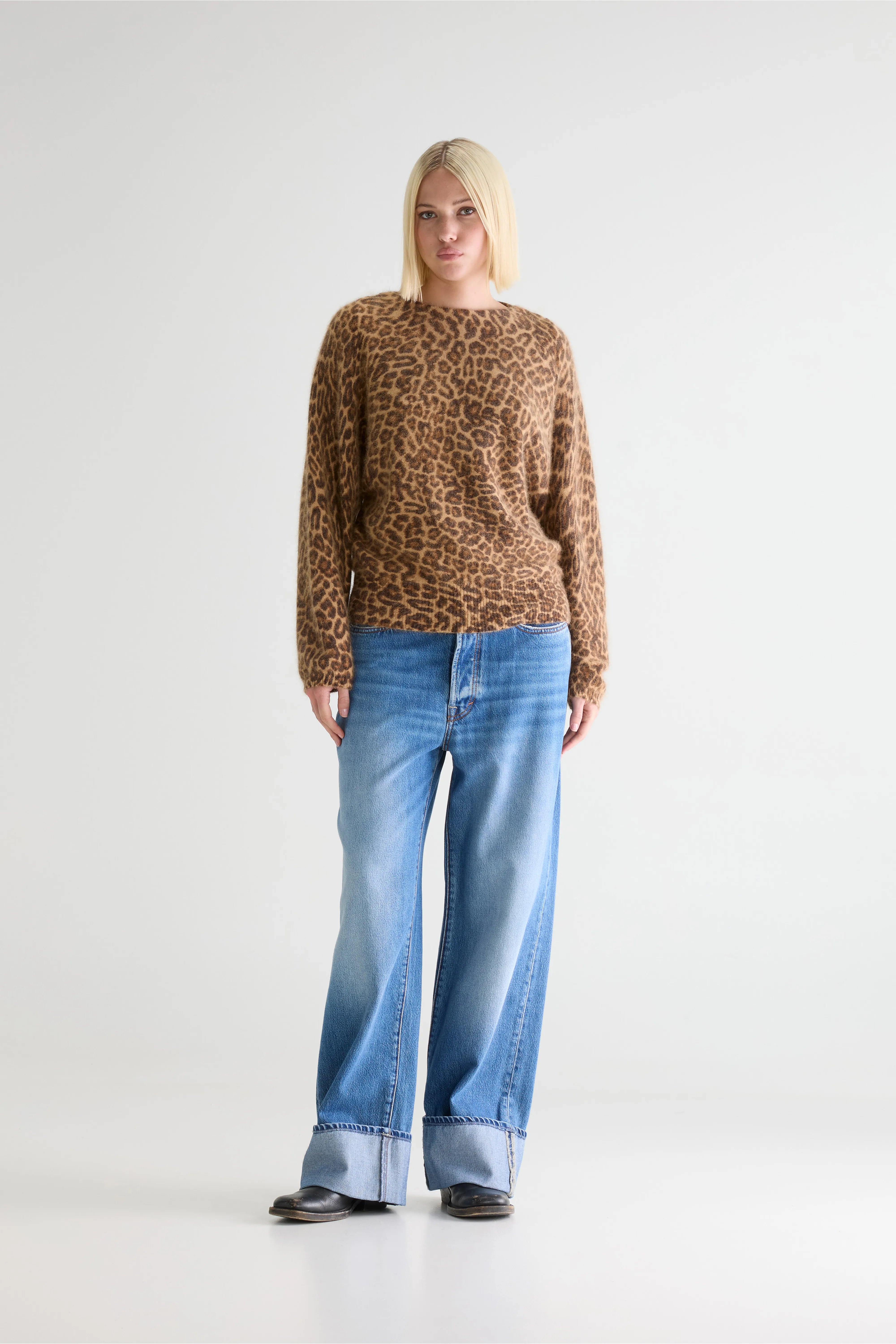 Pull À Imprimé Léopard Dioal - Dark roast / Soil / Suede Pour Femme | Bellerose