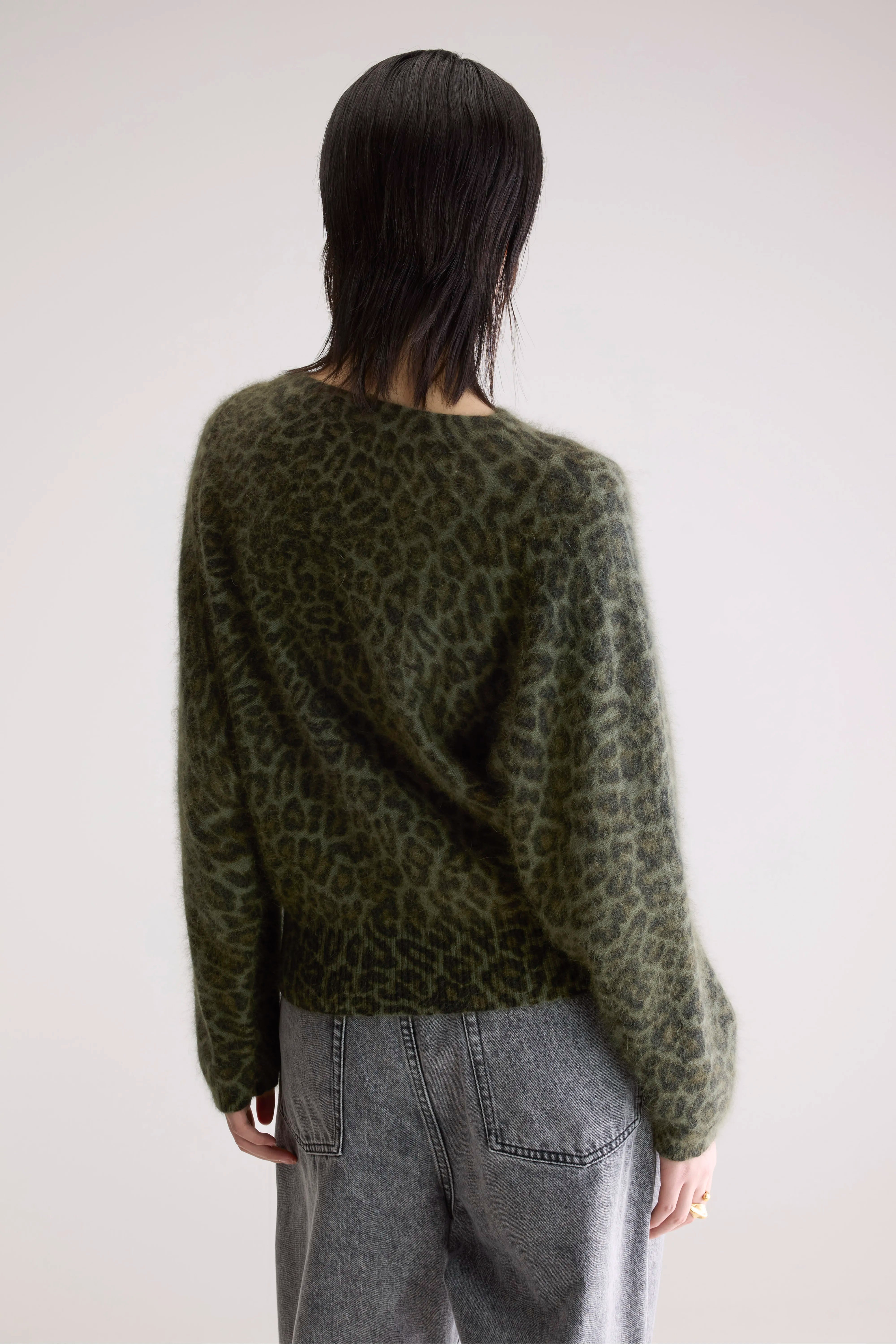Pull À Imprimé Léopard Dioal - Black beauty / Military / Thyme Pour Femme | Bellerose