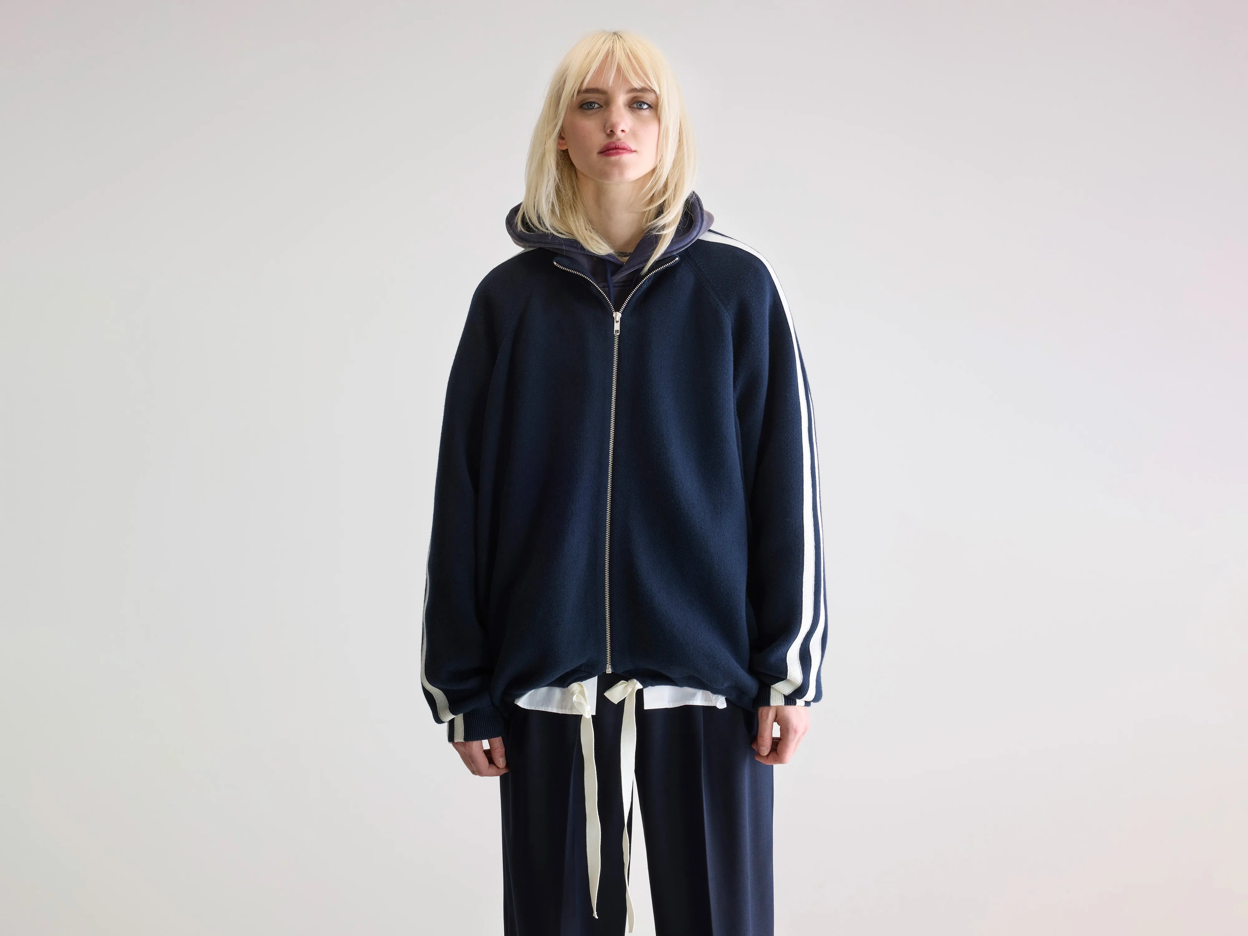 Angik cardigan met rits (252 / W / NAVY)