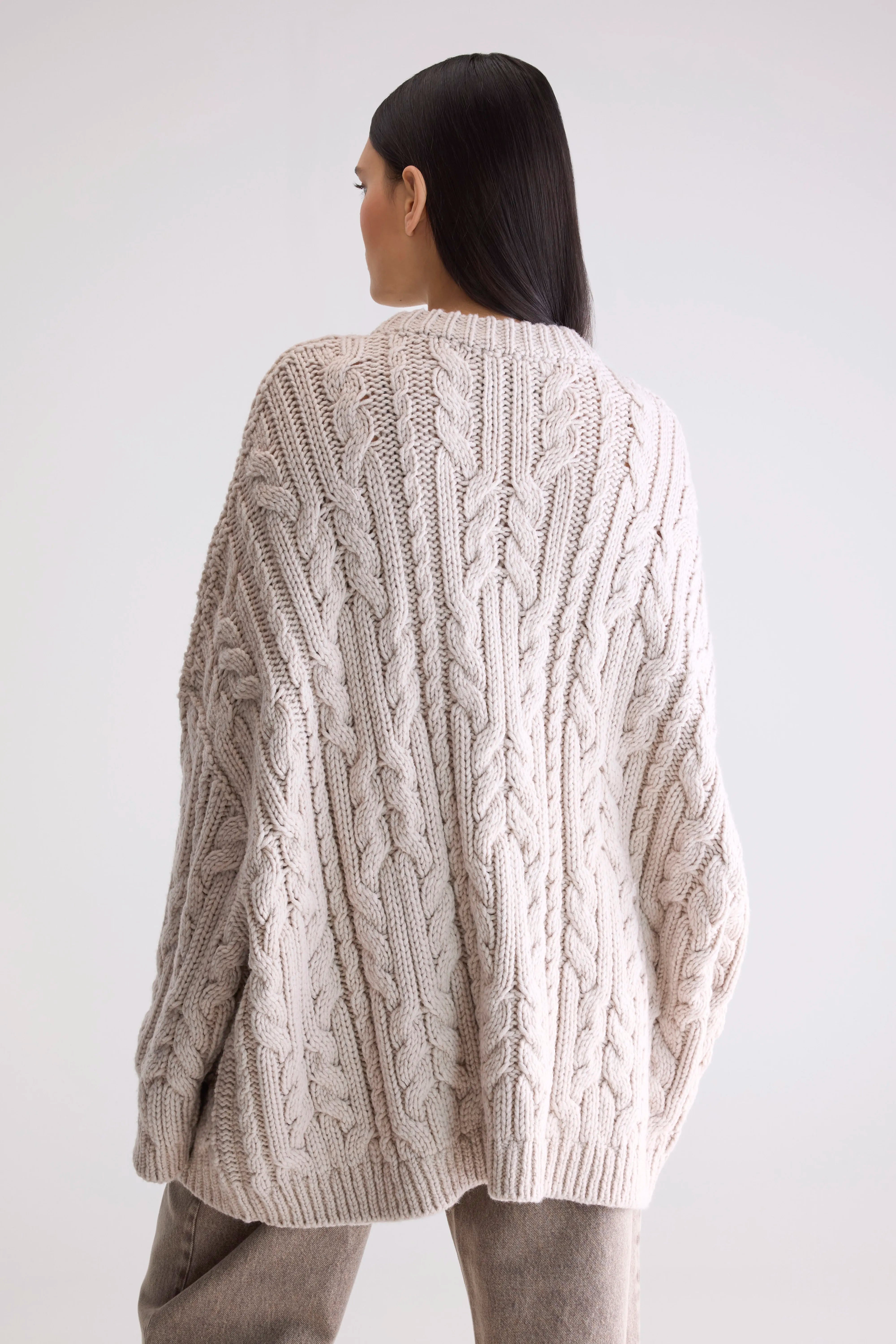 Nesk Cable Knit Sweater - Sable For Women | Bellerose