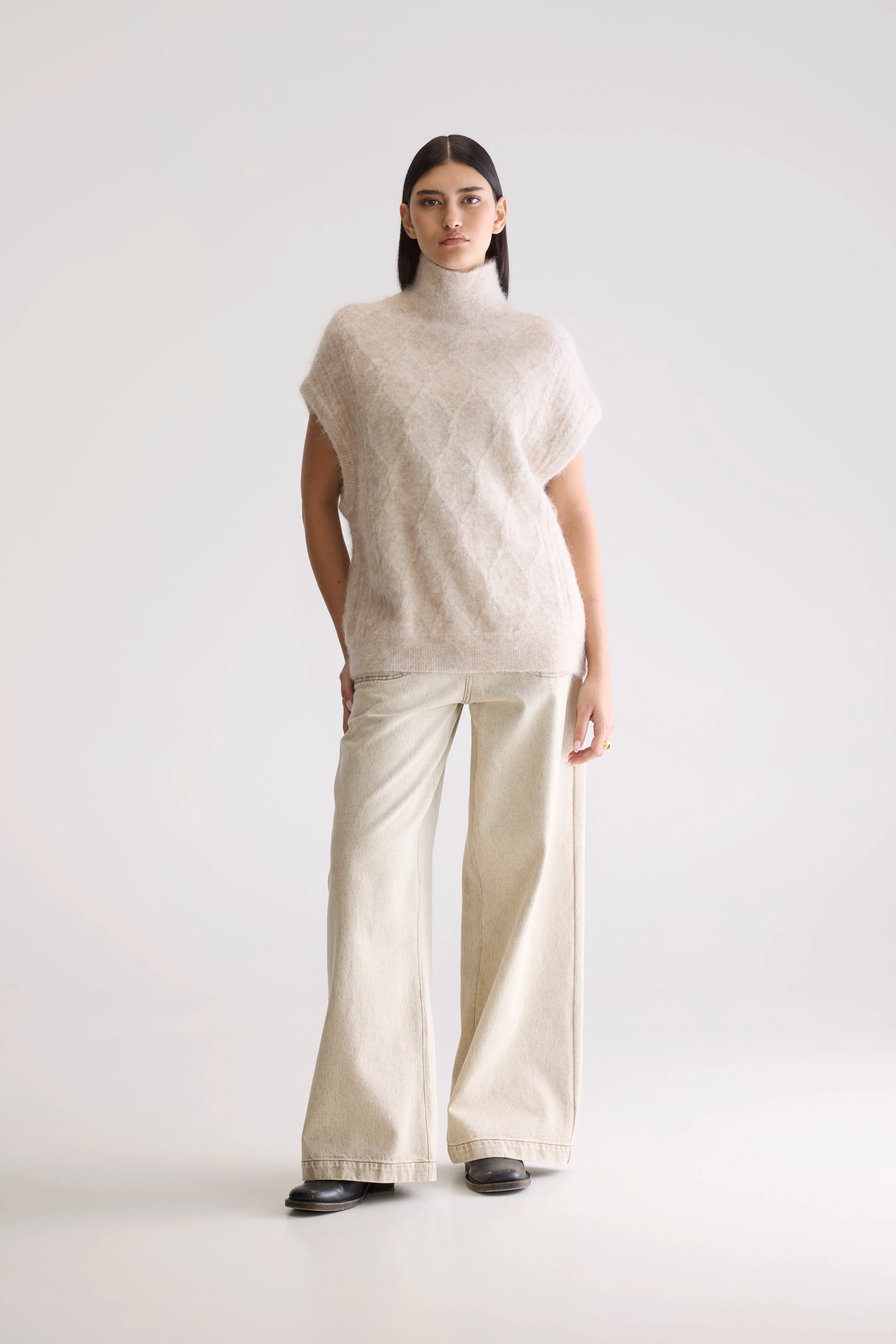 Pull Sans Manches Darti - Oyster Pour Femme | Bellerose