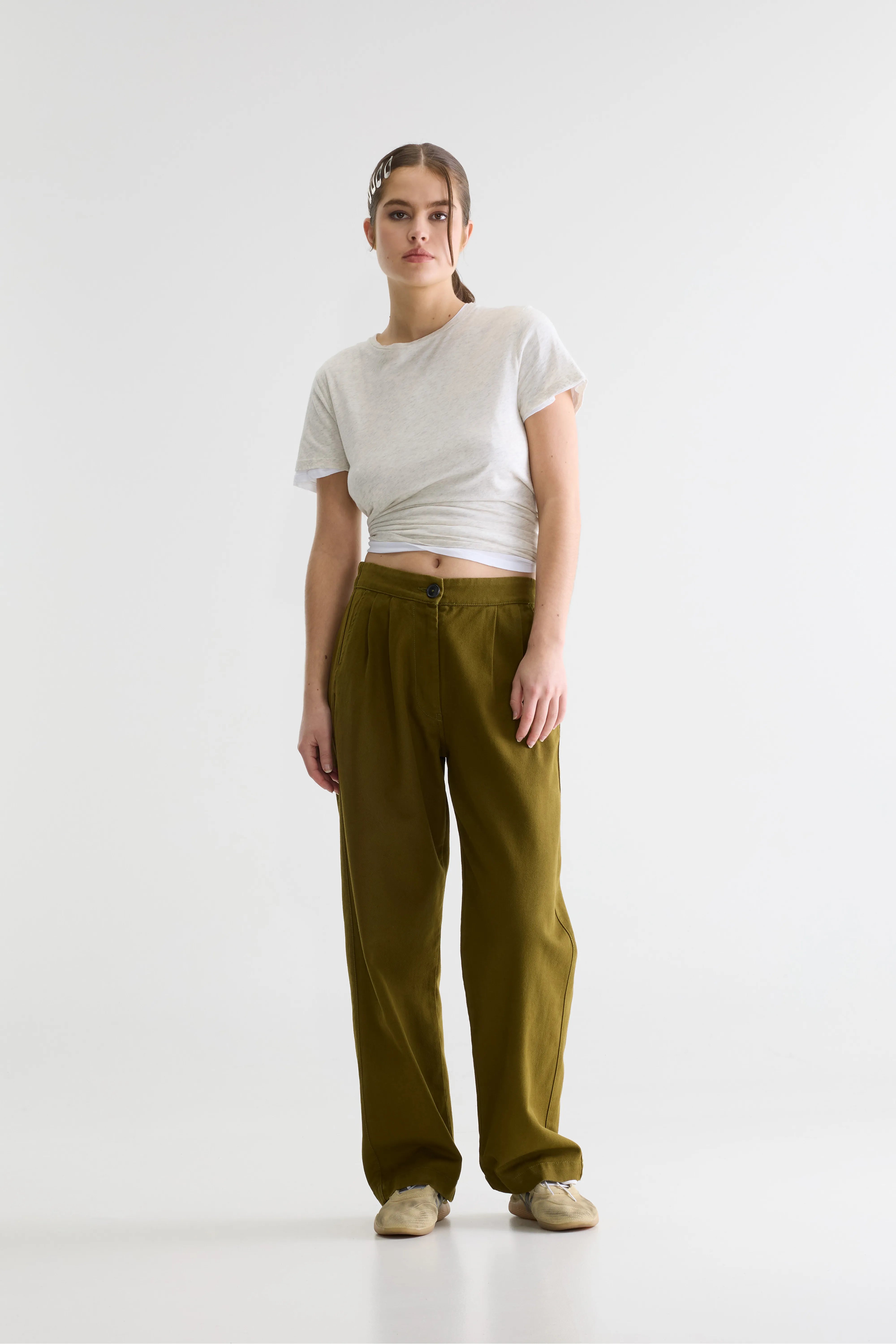 Pillow Regular Trousers - Vetiver For Women | Bellerose