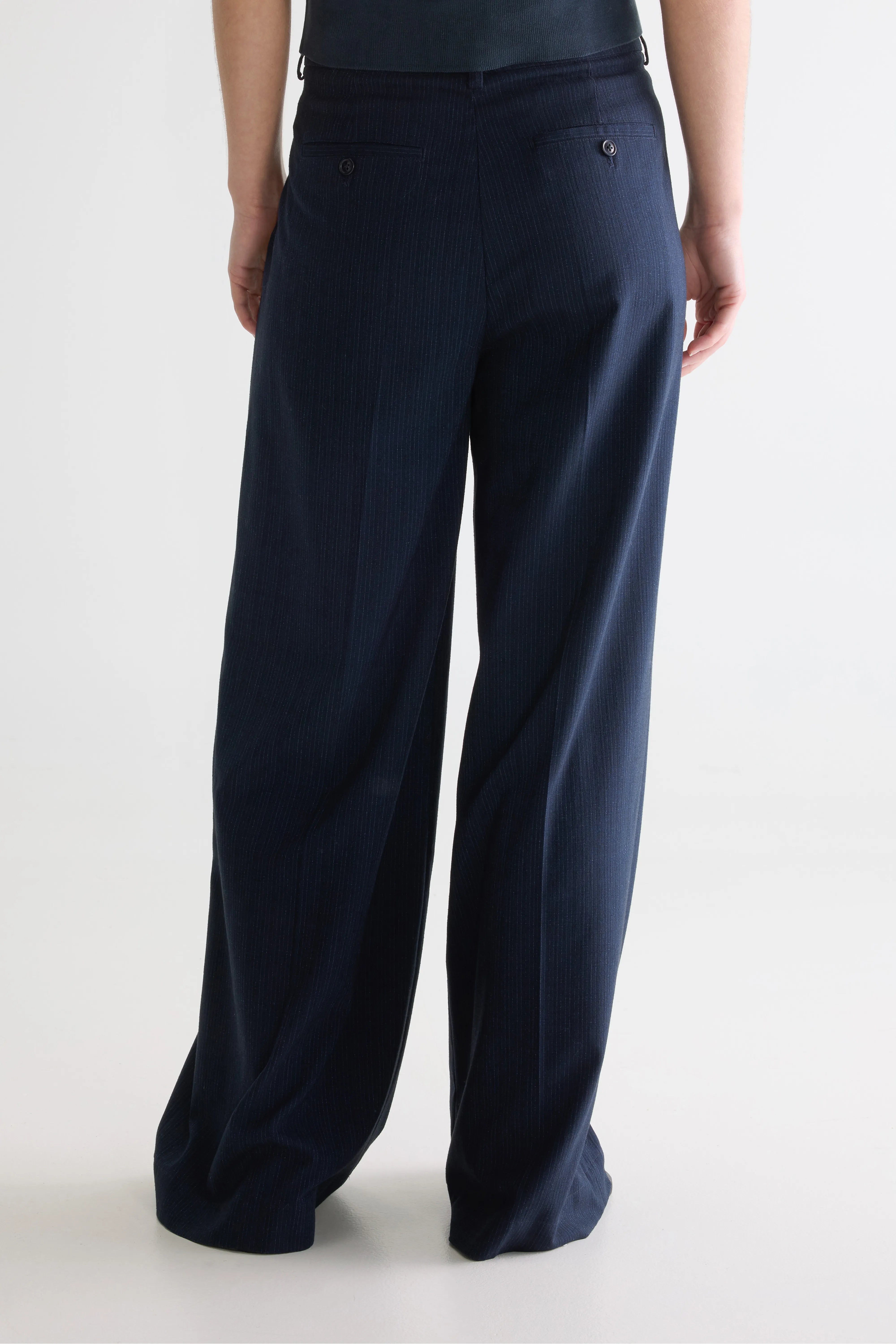 Volkert Wide Tailored Trousers - Ecru / Navy For Women | Bellerose