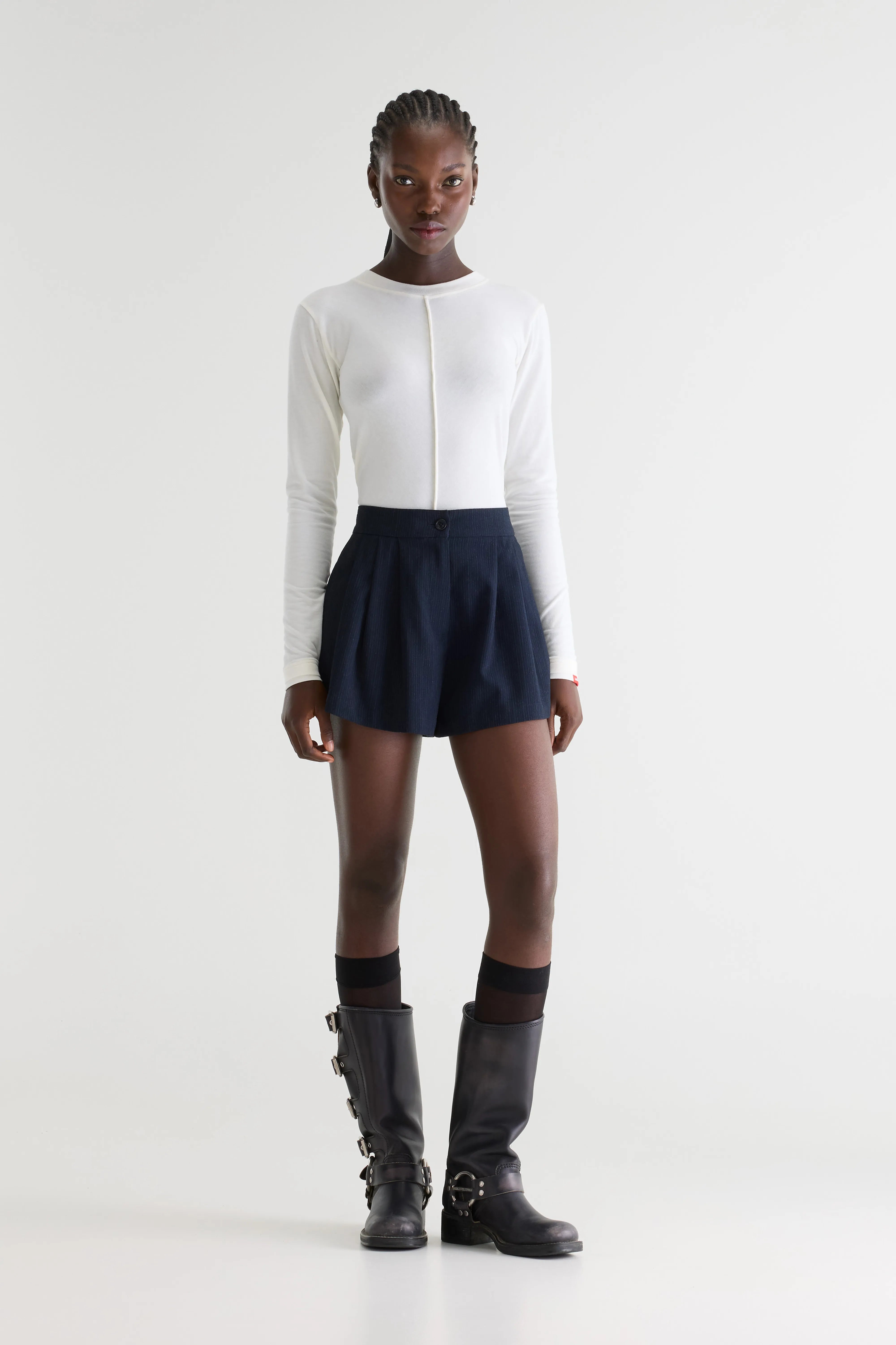 Mini-short Valentin - Ecru / Navy Pour Femme | Bellerose